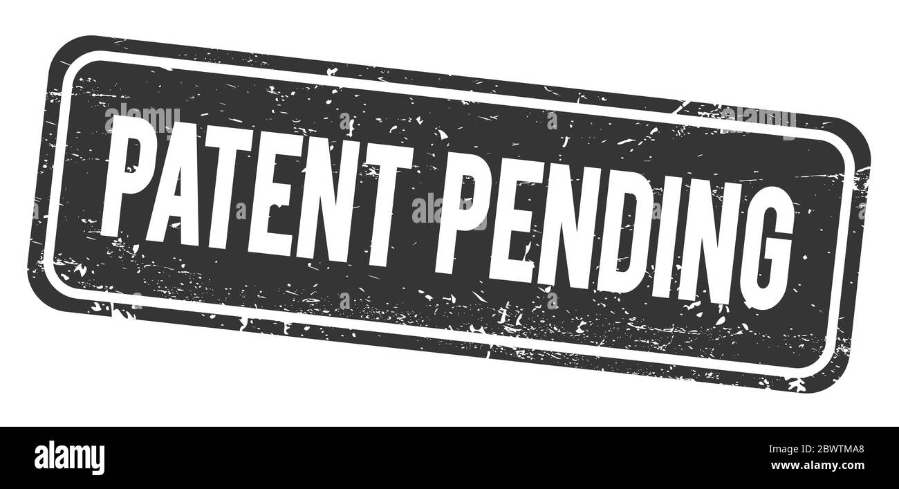PATENTE PENDIENTE negro grungy sello rectangular signo. Foto de stock