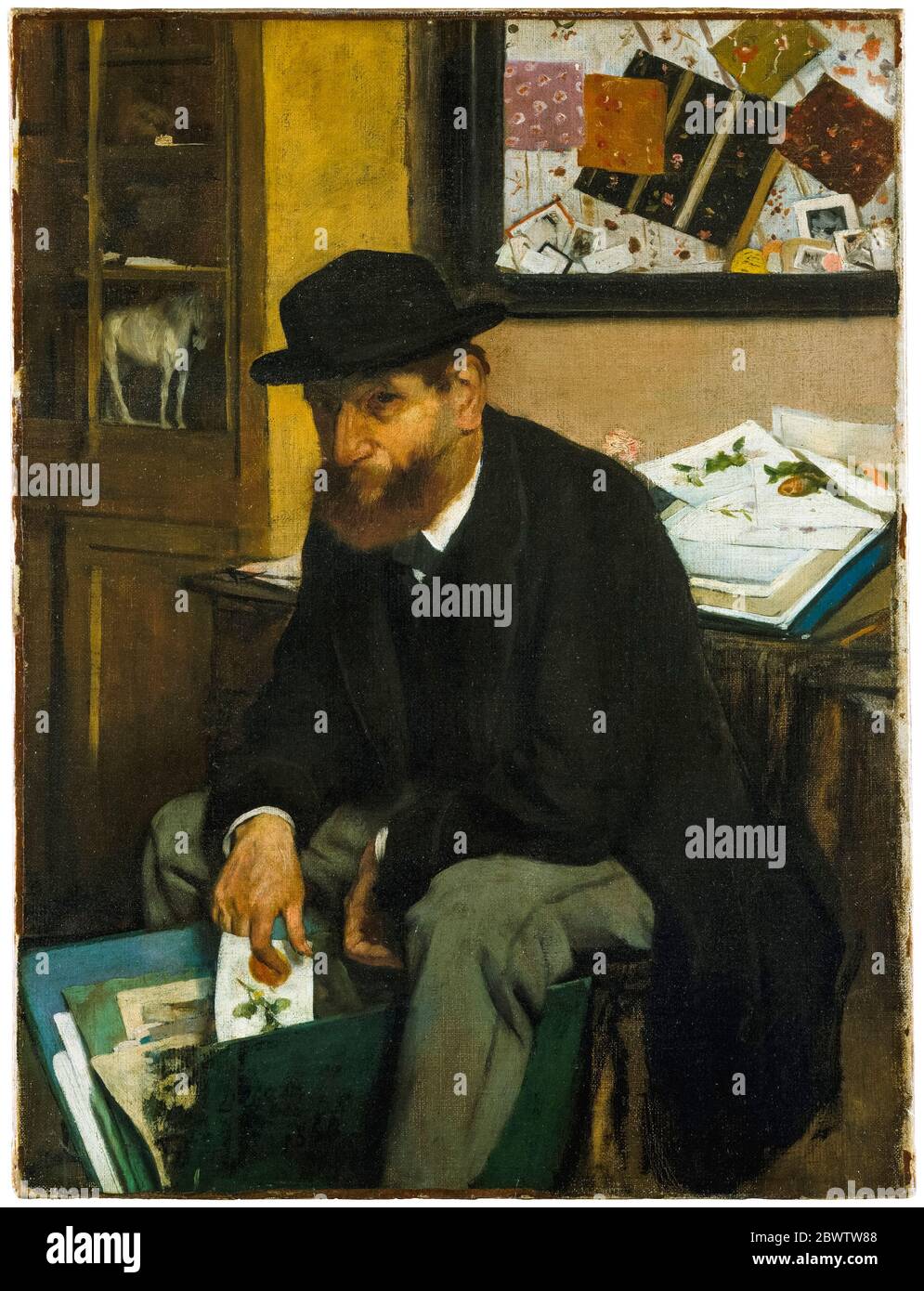 Edgar Degas, pintura, el coleccionista de impresiones, 1866 Foto de stock