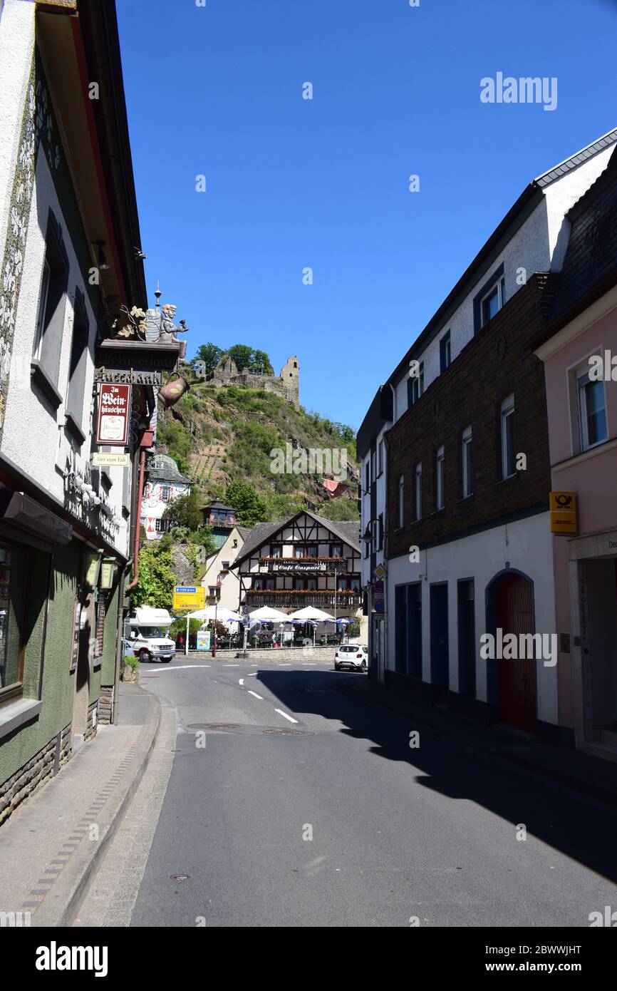 Calles vacías de la ciudad vieja de Altenahr en 2020 Foto de stock