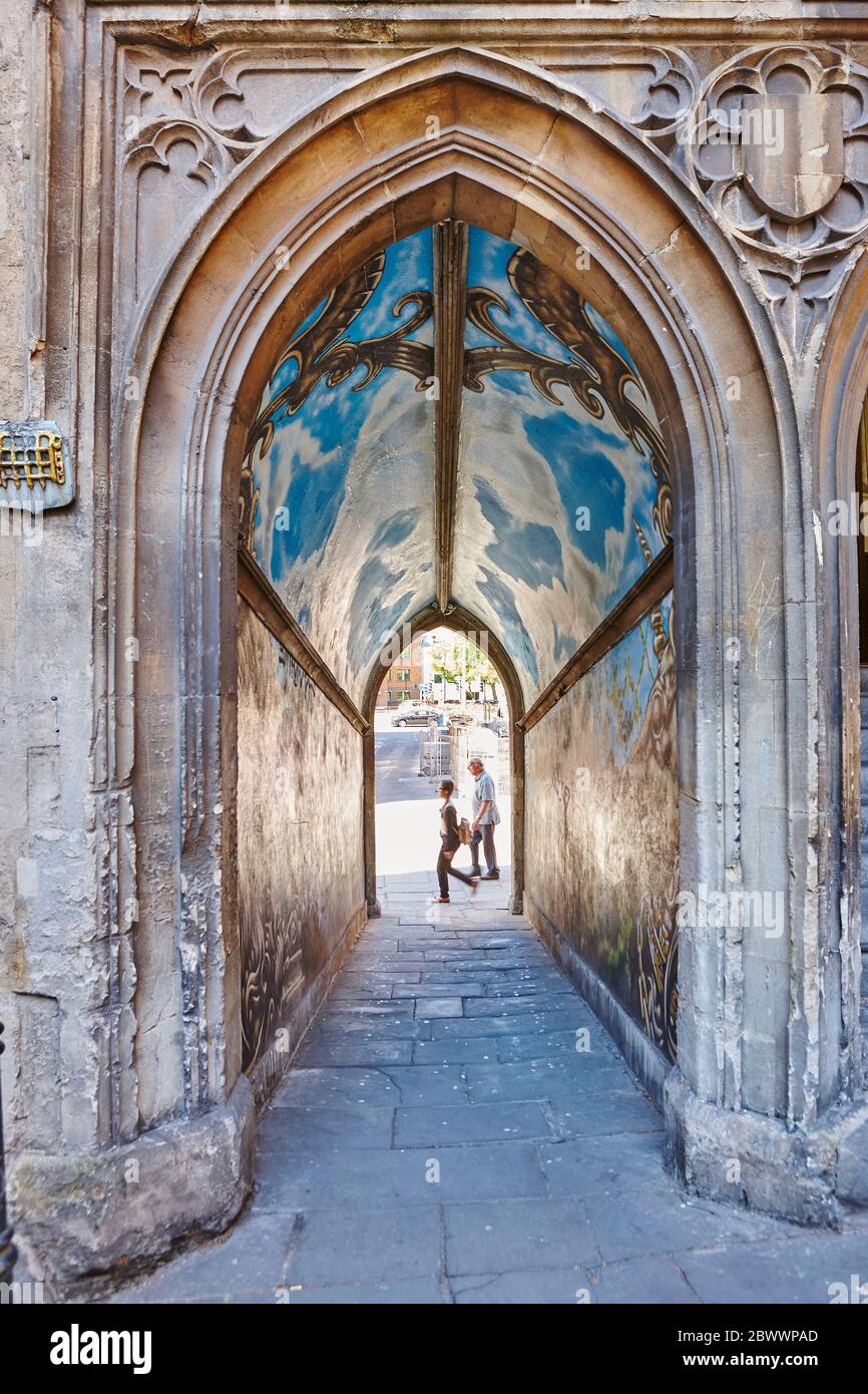 Painted Arch en Nelson Street en Bristol, Inglaterra, Reino Unido Foto de stock