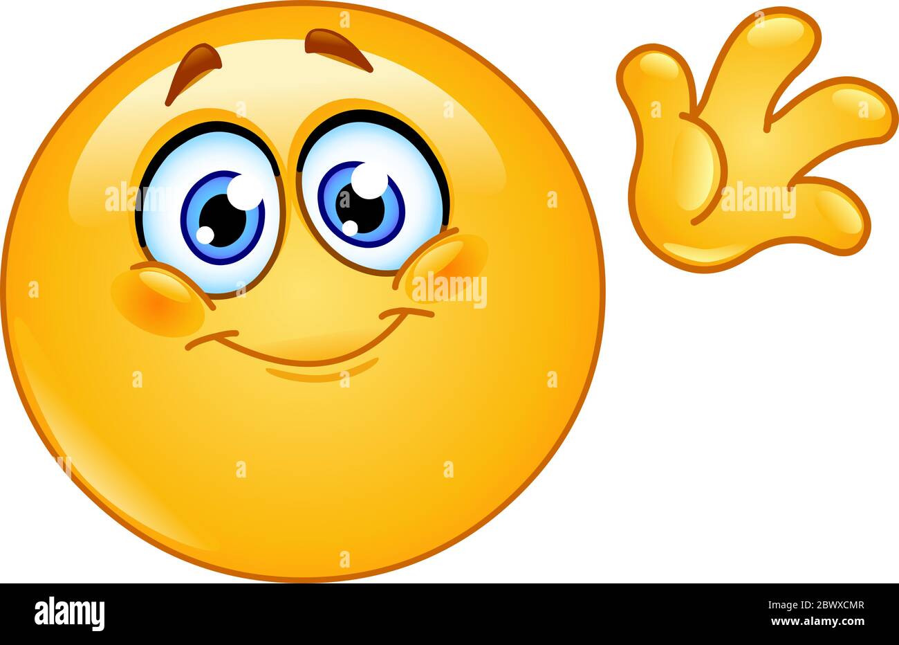 Lindo emoticono saludando Imagen Vector de stock Alamy