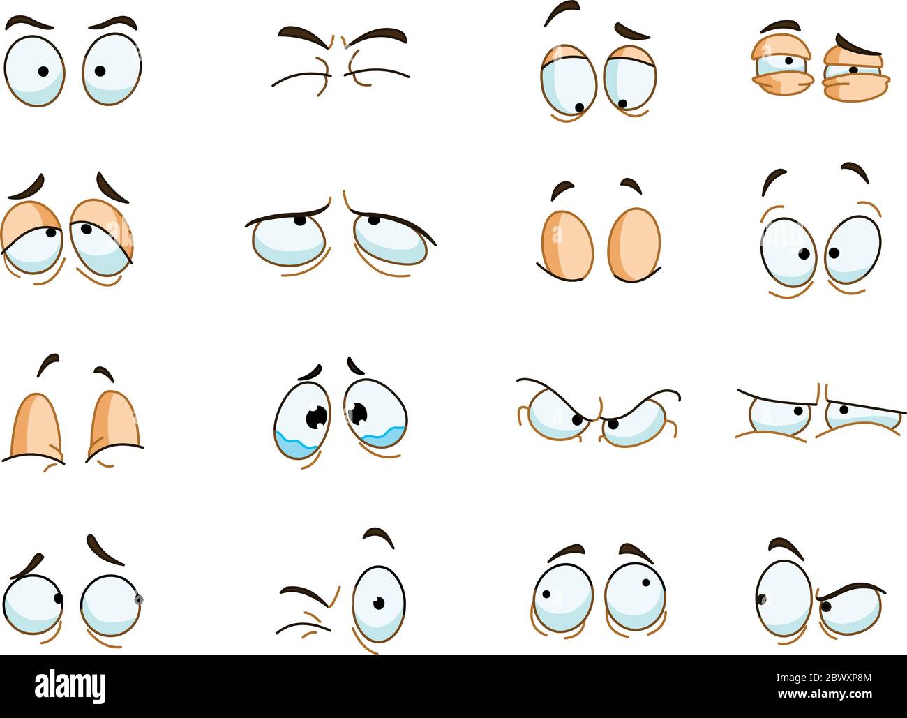 Conjunto de expresiones de ojos Ilustración del Vector