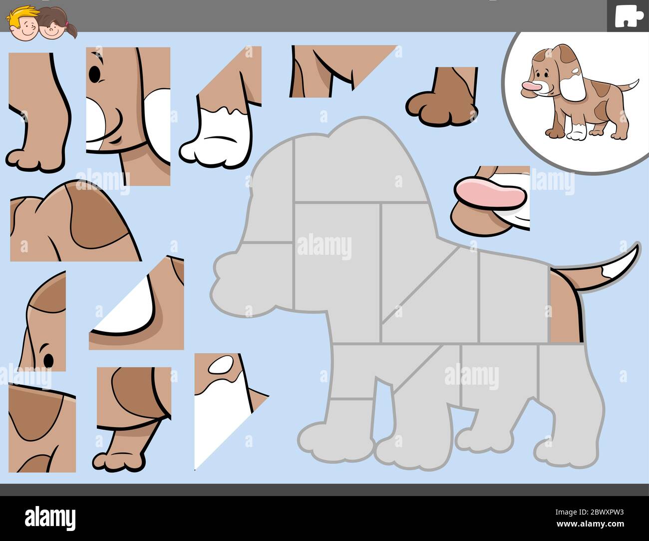 Cartoon puppy jigsaw puzzle game fotografías e imágenes de alta resolución  - Alamy