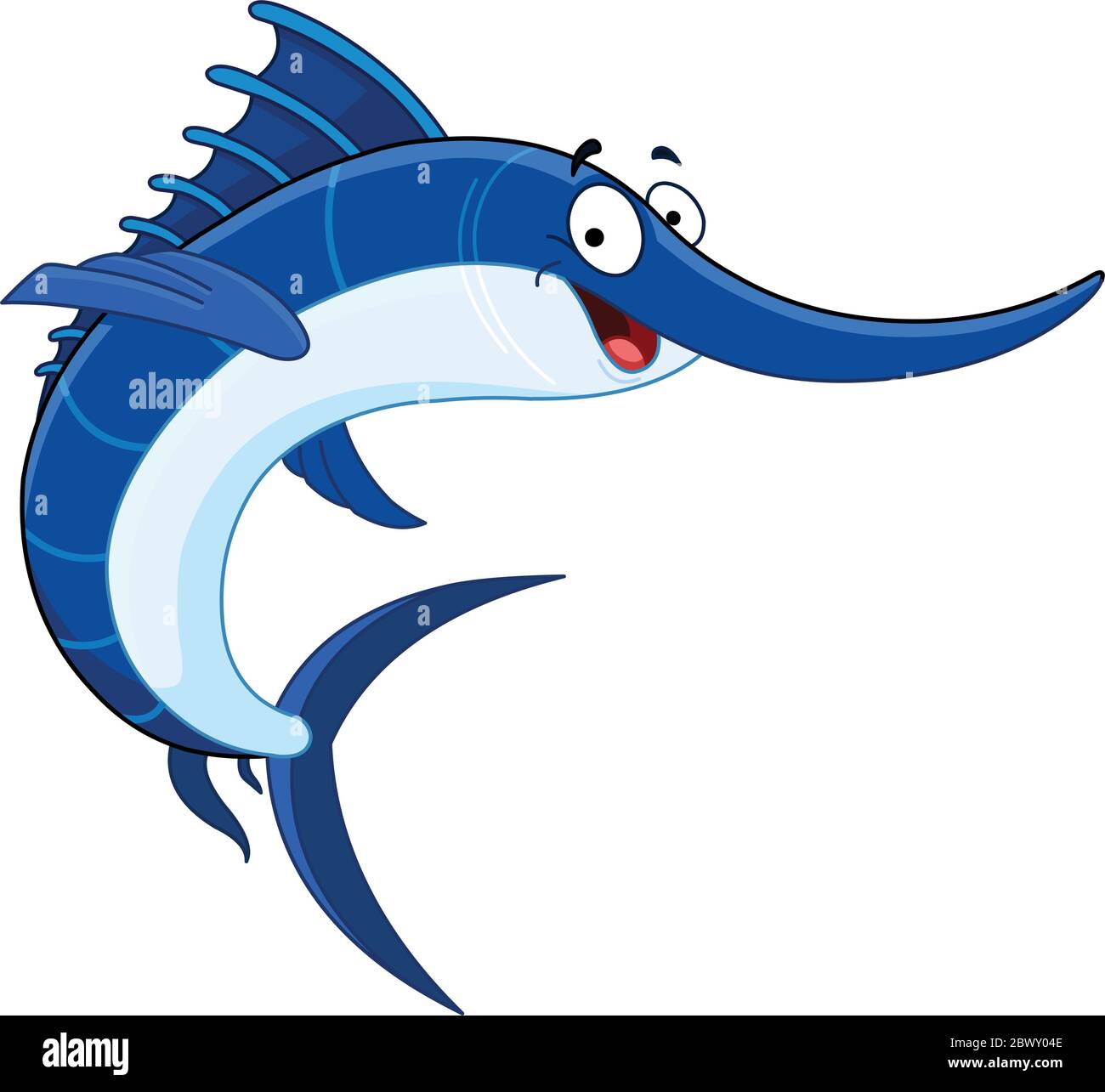 Dibujo animado pez espada Imagen Vector de stock - Alamy