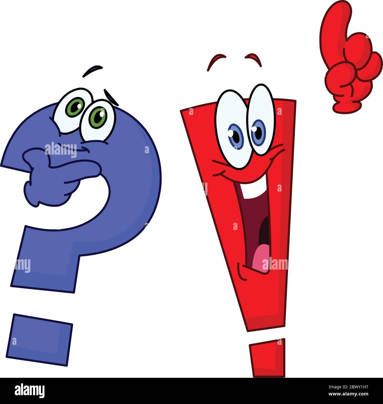 Pregunta de dibujos animados y signos de exclamación Imagen Vector de stock  - Alamy