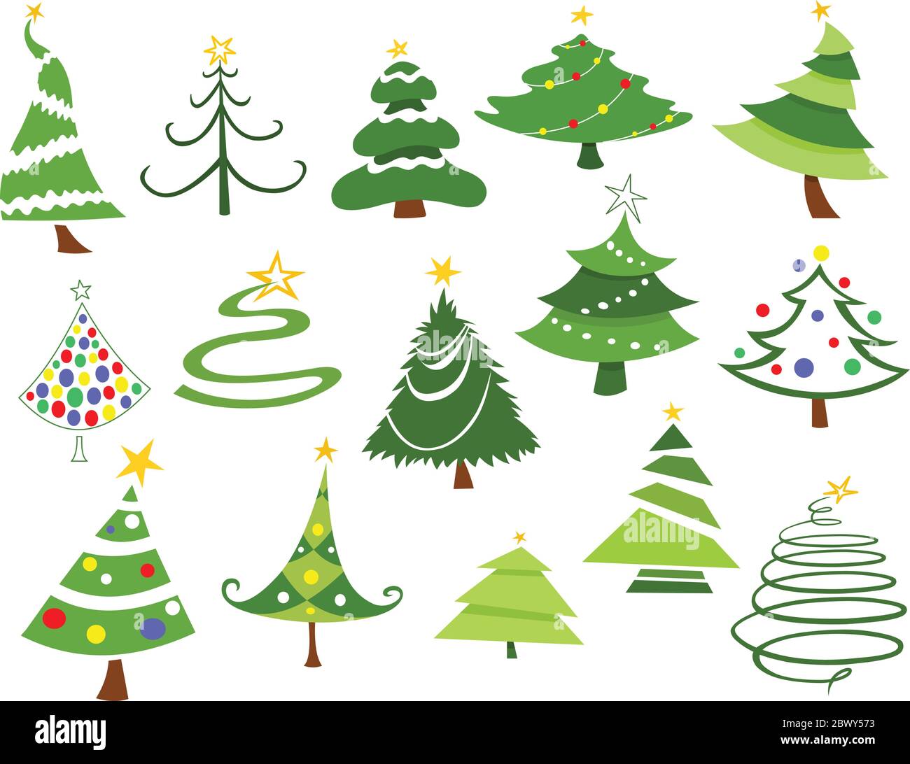 Conjunto de árbol de Navidad Ilustración del Vector
