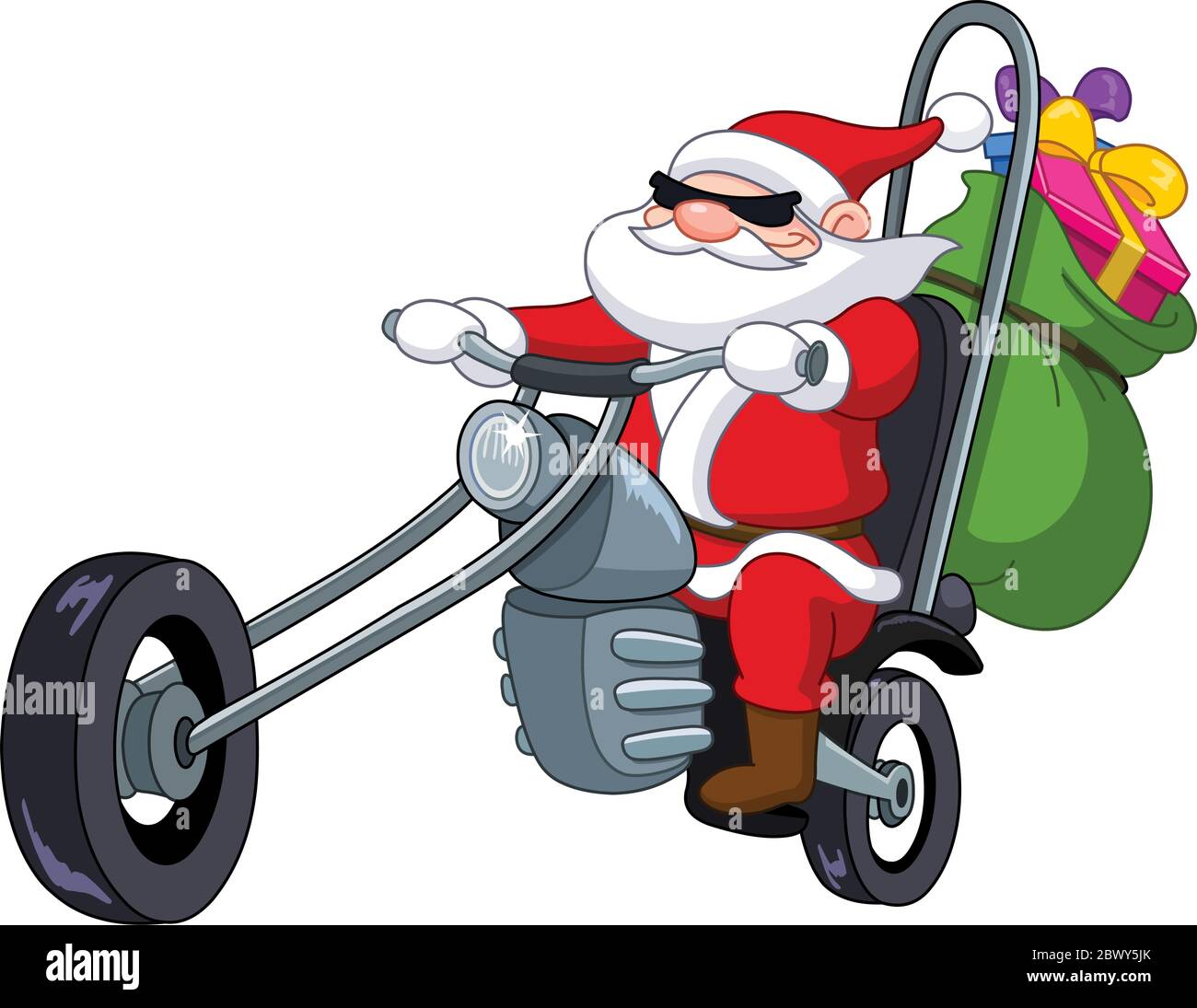 Papá noel en moto dibujo Imágenes vectoriales de stock - Alamy