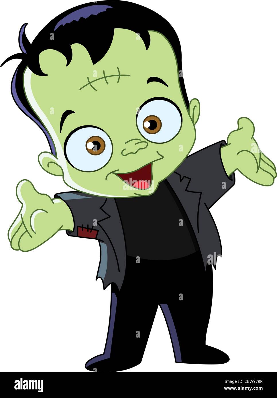 Cartoon Frankenstein kid Imagen Vector de stock - Alamy