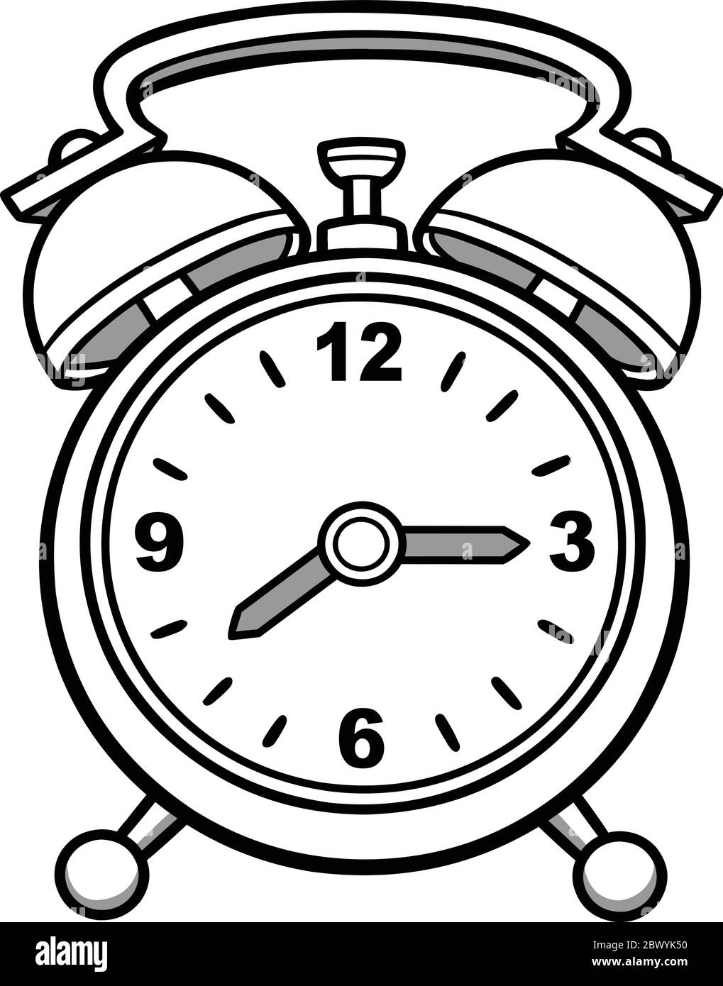 Cartoon clock Imágenes de stock en blanco y negro - Alamy