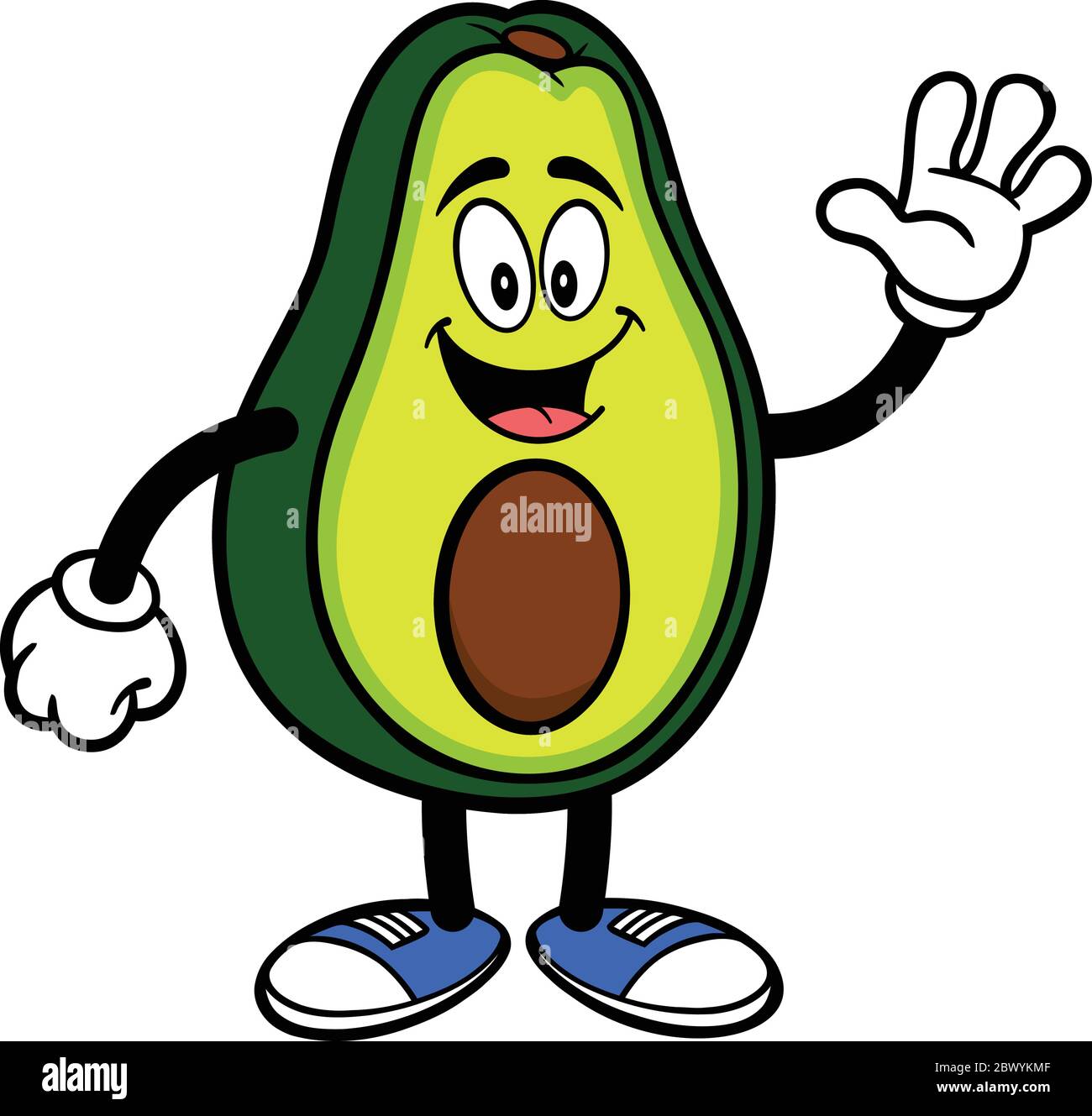 Aguacate Mascot Waving - una ilustración de dibujos animados de una mascota  de Aguacate Waving Imagen Vector de stock - Alamy