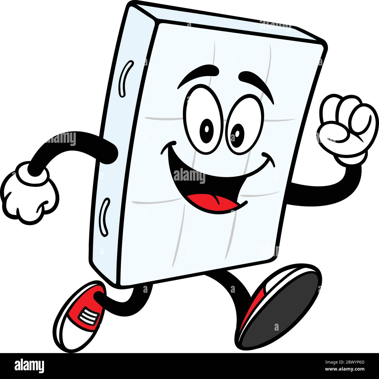 Colchón de cama Mascot Running - una ilustración de dibujos animados de un  colchón de cama Mascot Running Imagen Vector de stock - Alamy