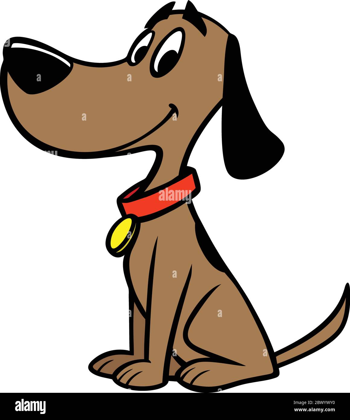Perro con cuello- una Cartoon Ilustración de un perro con cuello Imagen  Vector de stock - Alamy