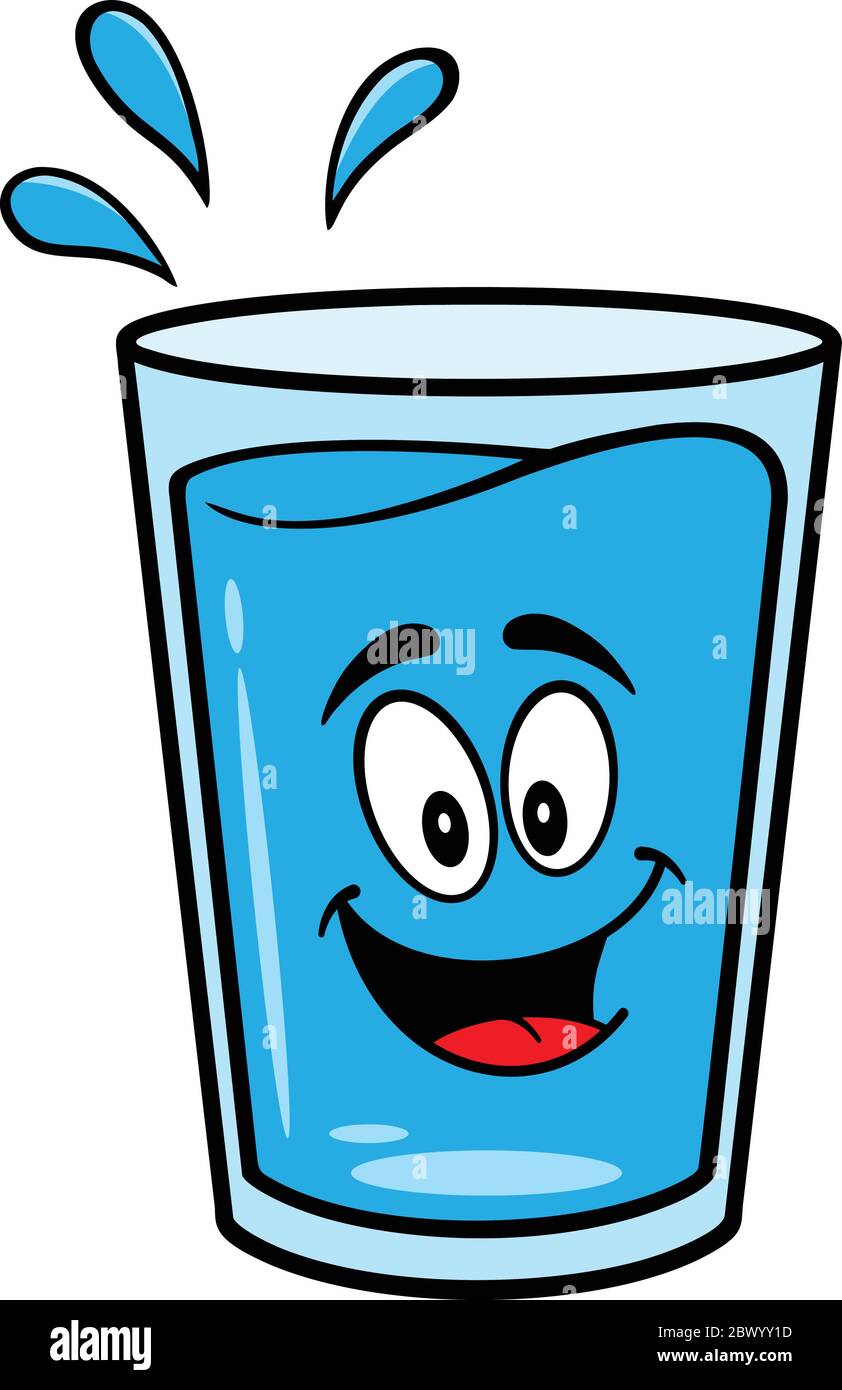 Mascota del vaso de agua - una ilustración de dibujos animados de una  mascota del vaso de agua Imagen Vector de stock - Alamy