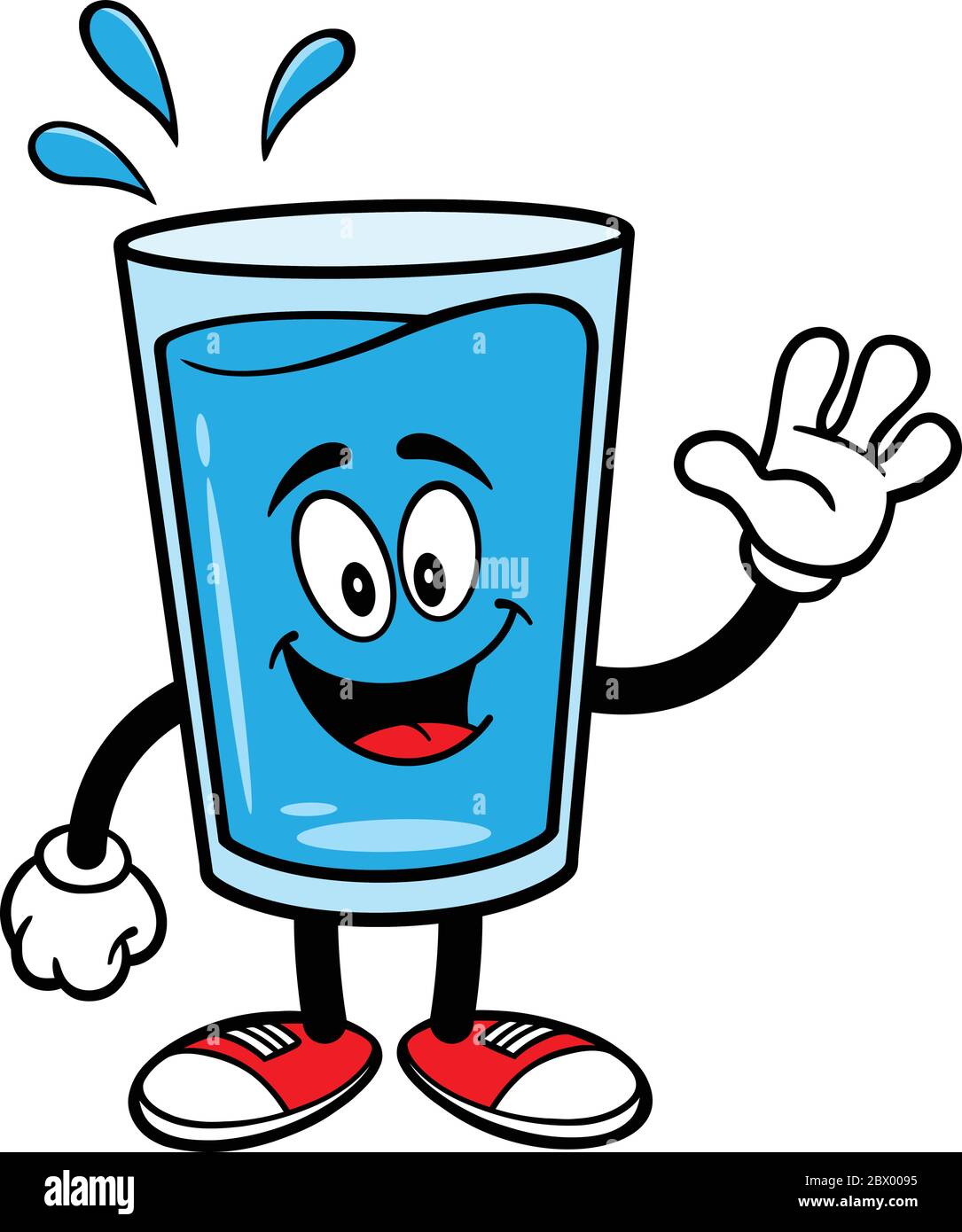 Vidrio de agua Mascot Waving - una ilustración de dibujos animados de un  vaso de agua Mascot Waving Imagen Vector de stock - Alamy