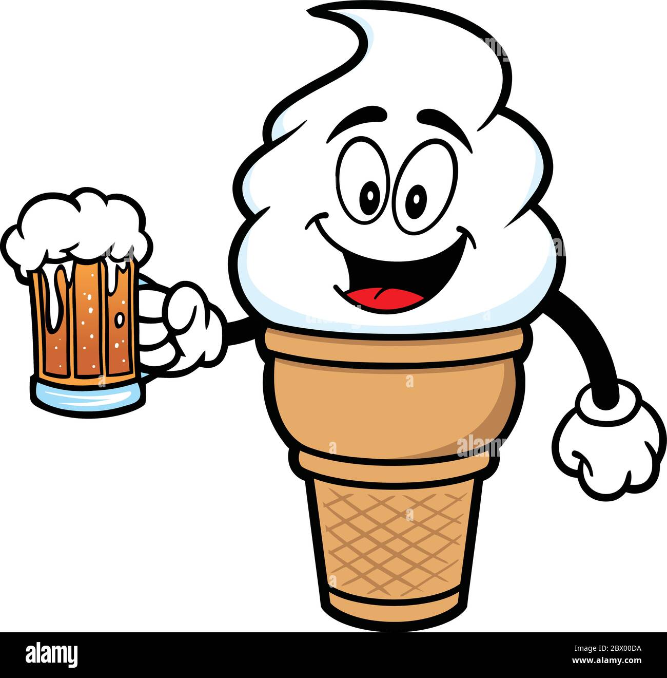 Mascota de helado con cerveza - una ilustración de dibujos animados de una  mascota de helado con una cerveza Imagen Vector de stock - Alamy