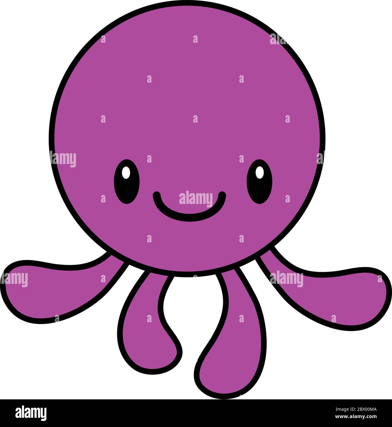 Kawaii Octopus - una ilustración de dibujos animados de un Kawaii Octopus  Imagen Vector de stock - Alamy