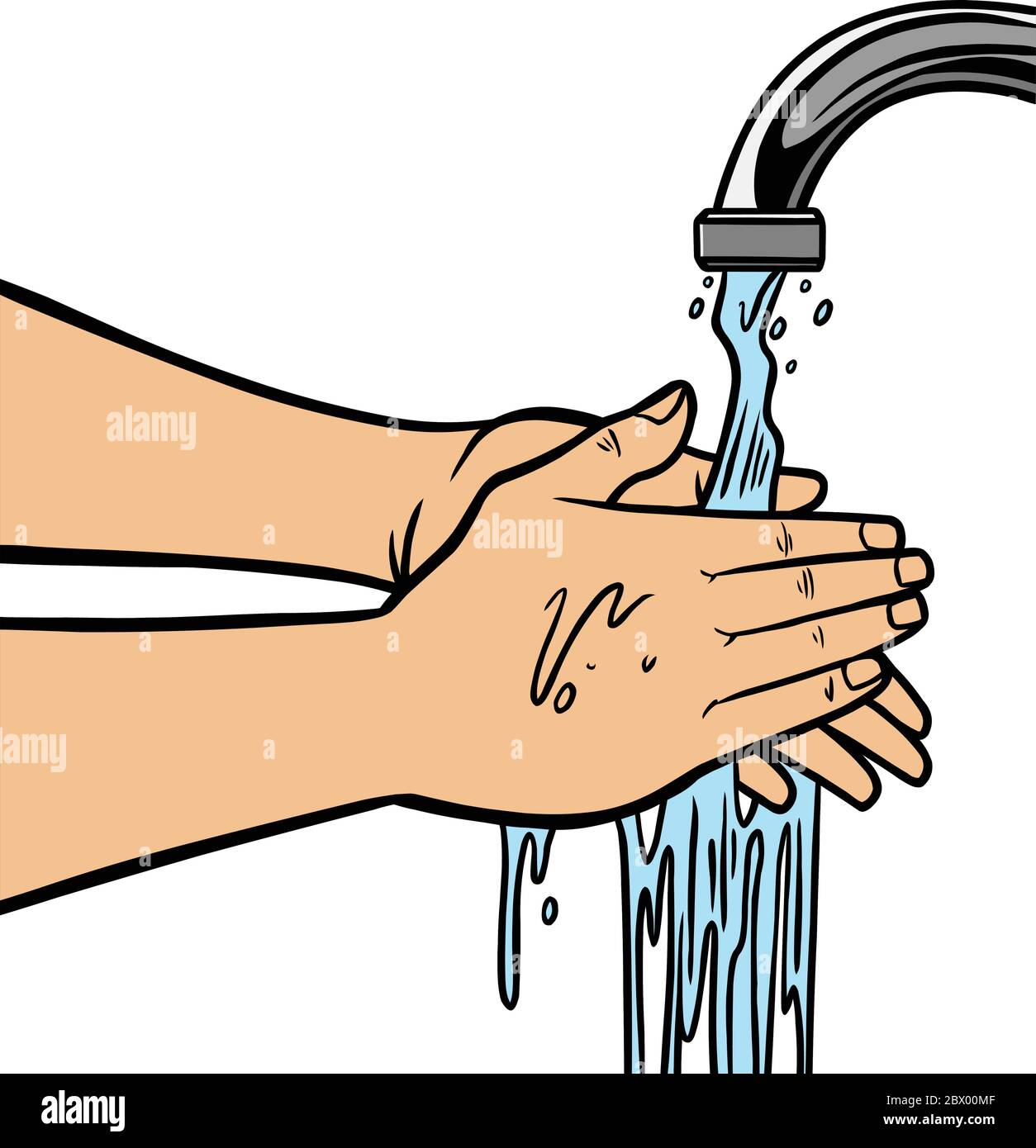 Lavado de manos - una ilustración de dibujos animados de lavarse las manos  Imagen Vector de stock - Alamy