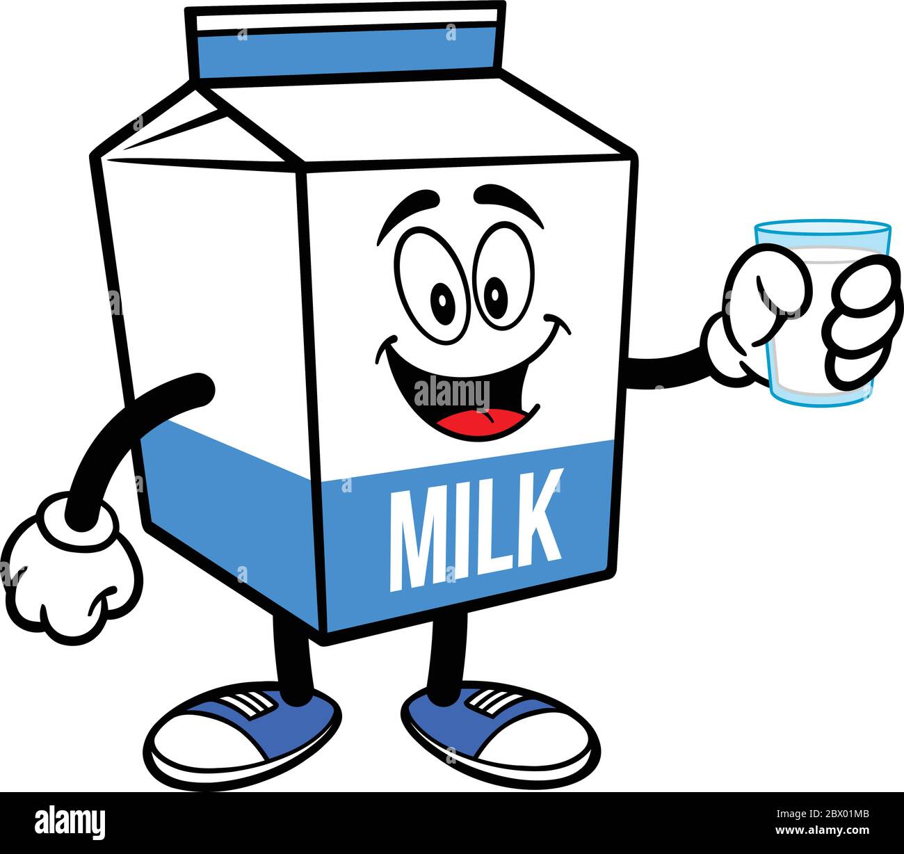 Mascota de cartón de leche con un vaso de leche - una ilustración de dibujos animados de una mascota de cartón de leche con un vaso de leche Imagen Vector de stock - Mascota de cartón de leche con un vaso de leche - una ilustración de dibujos animados de una mascota de cartón de leche con un vaso de leche Imagen Vector de stock -