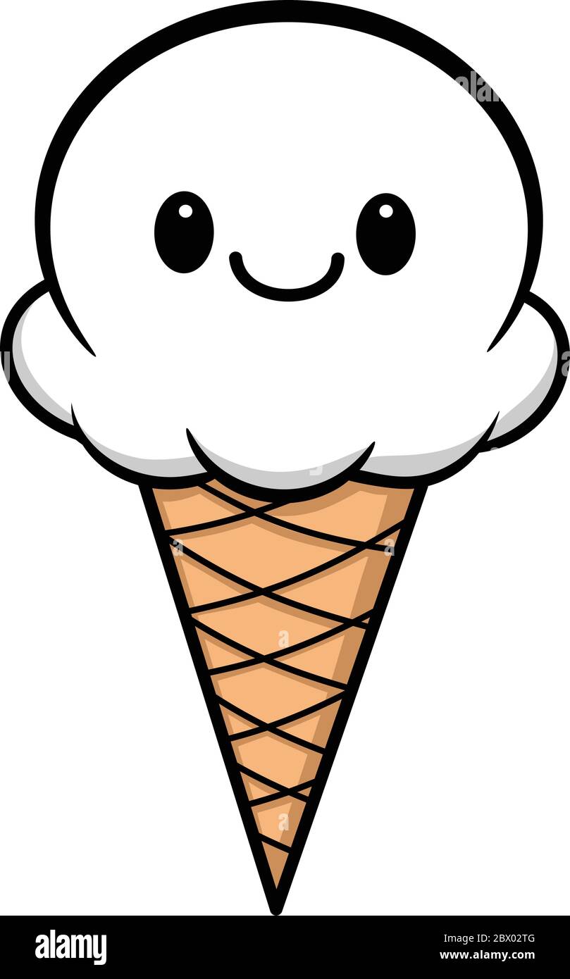 Helado de Kawaii - una ilustración de dibujos animados de un helado de  Kawaii Imagen Vector de stock - Alamy