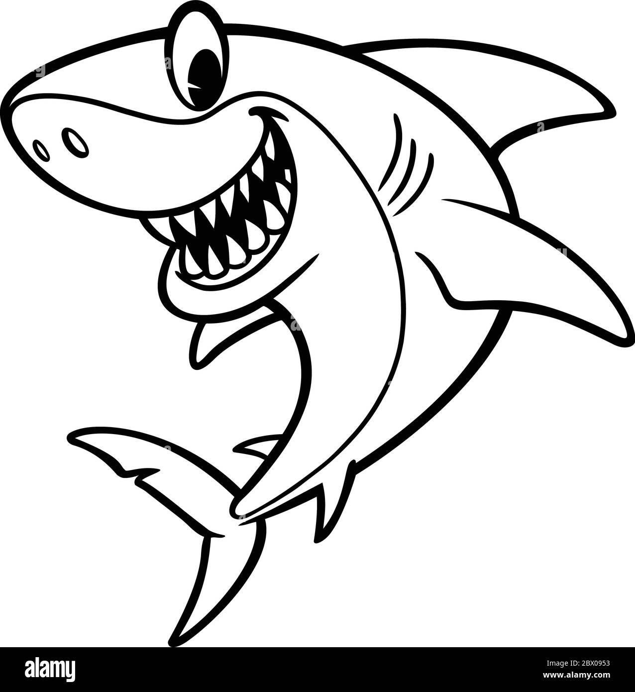 Dibujos animados de tiburones Imágenes de stock en blanco y negro - Alamy
