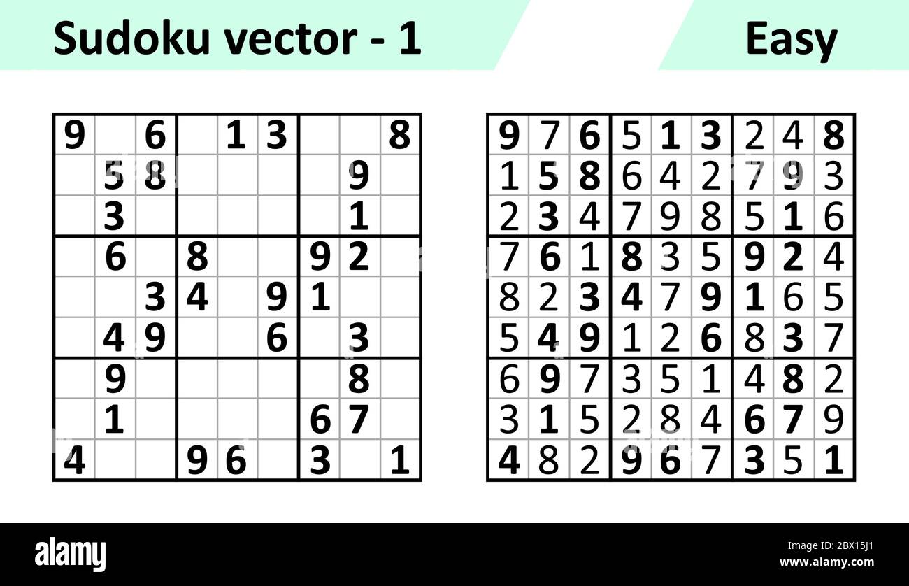 Juego Sudoku con Juego de diseño vectorial simple Sudoku. Plantilla en blanco. La complejidad la tarea es Imagen Vector de stock - Alamy