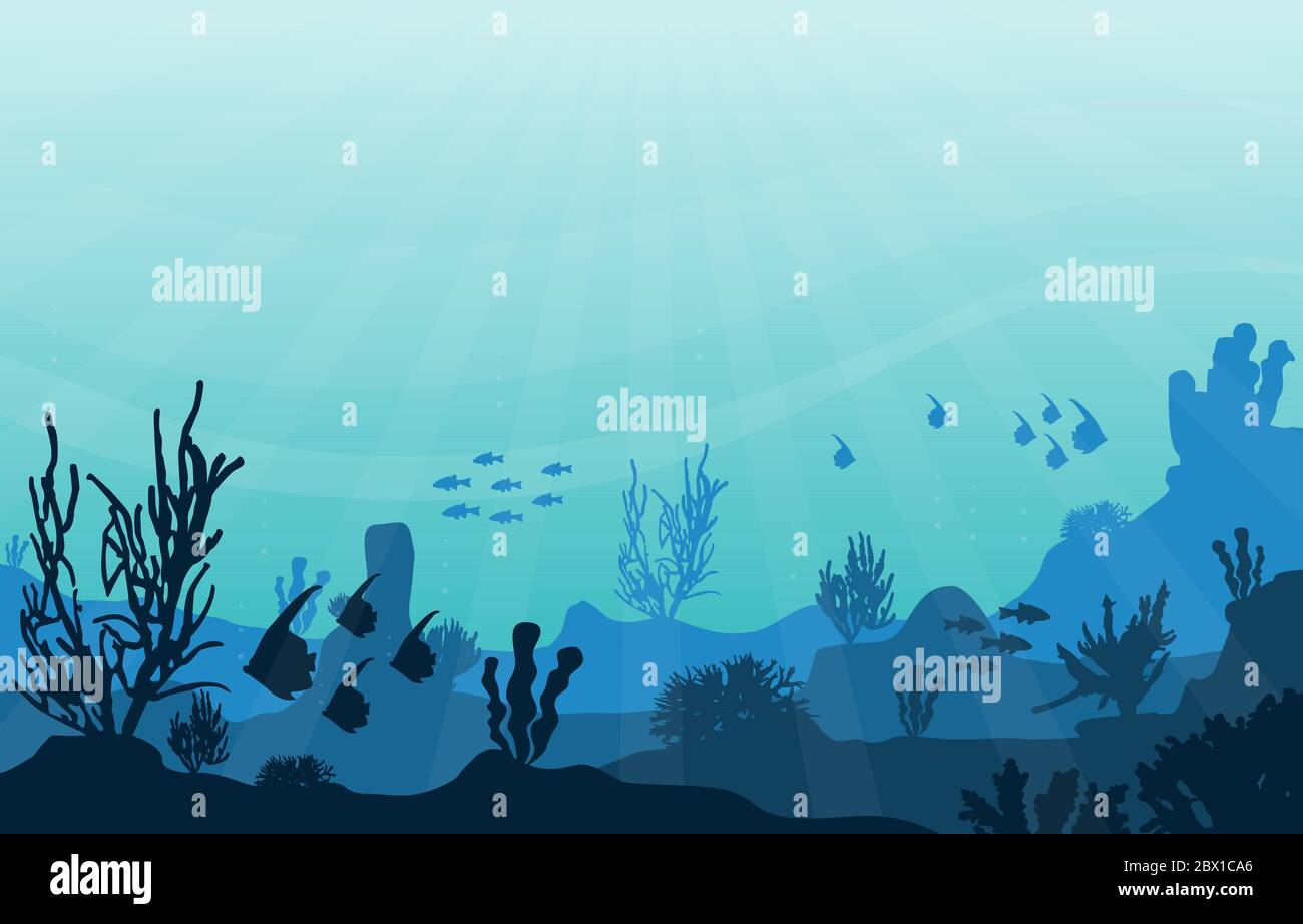 Peces animales marinos Coral Reef Mar Submarino Ilustración Ilustración del Vector