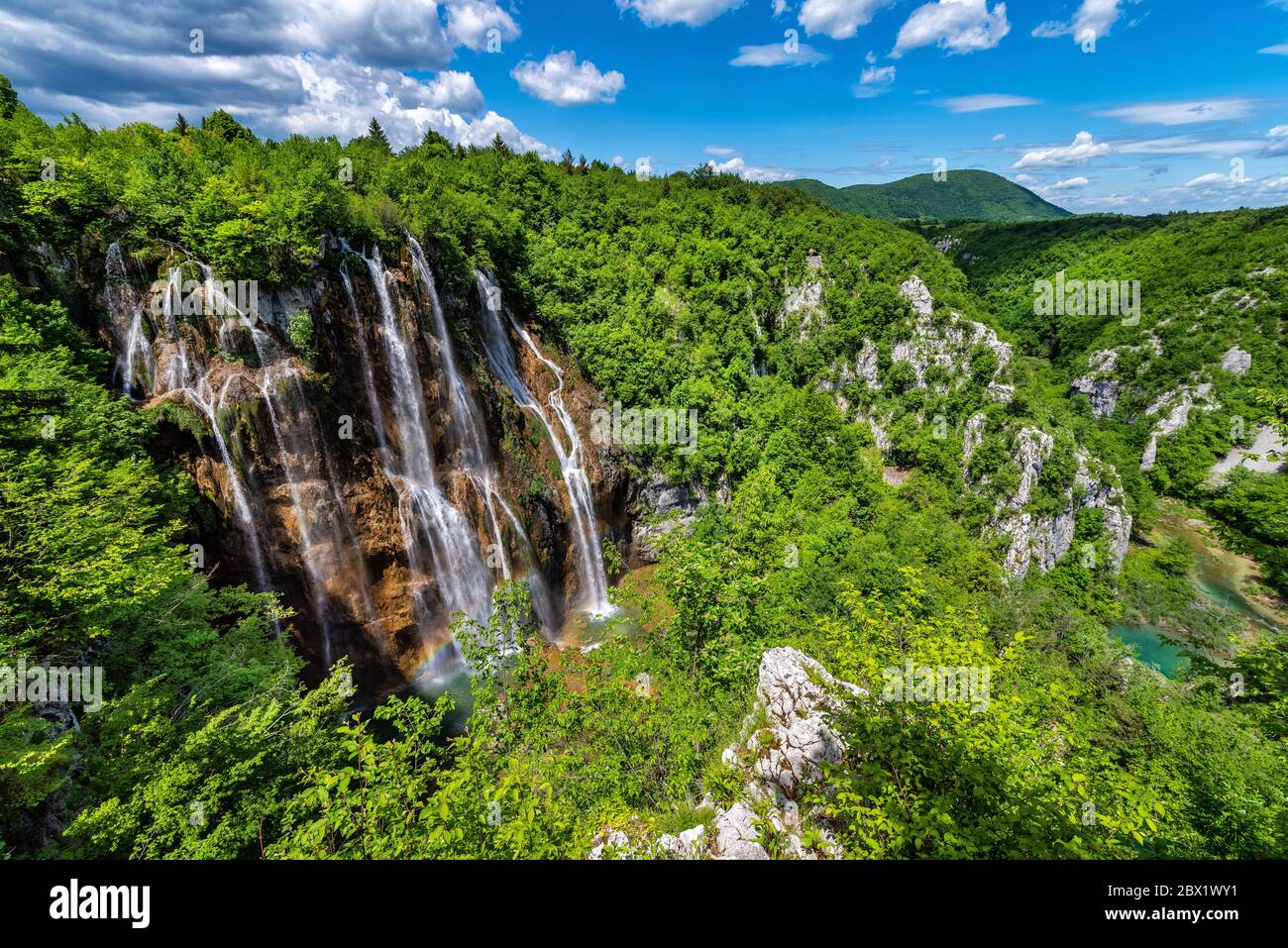 Parque nacional de los lagos de Plitvice, Croacia Foto de stock