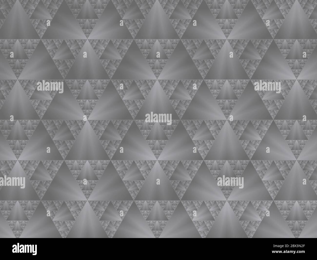 Fondo abstracto, triángulos de gradiente blanco gris, patrón creativo de estructura geométrica Foto de stock