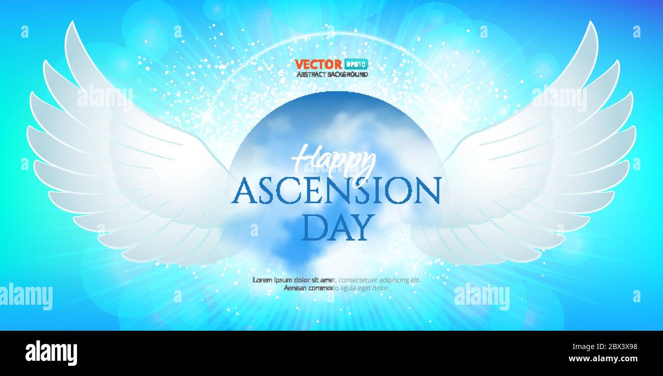 Tarjeta de felicitación o banner al día de la Ascensión de Jesucristo