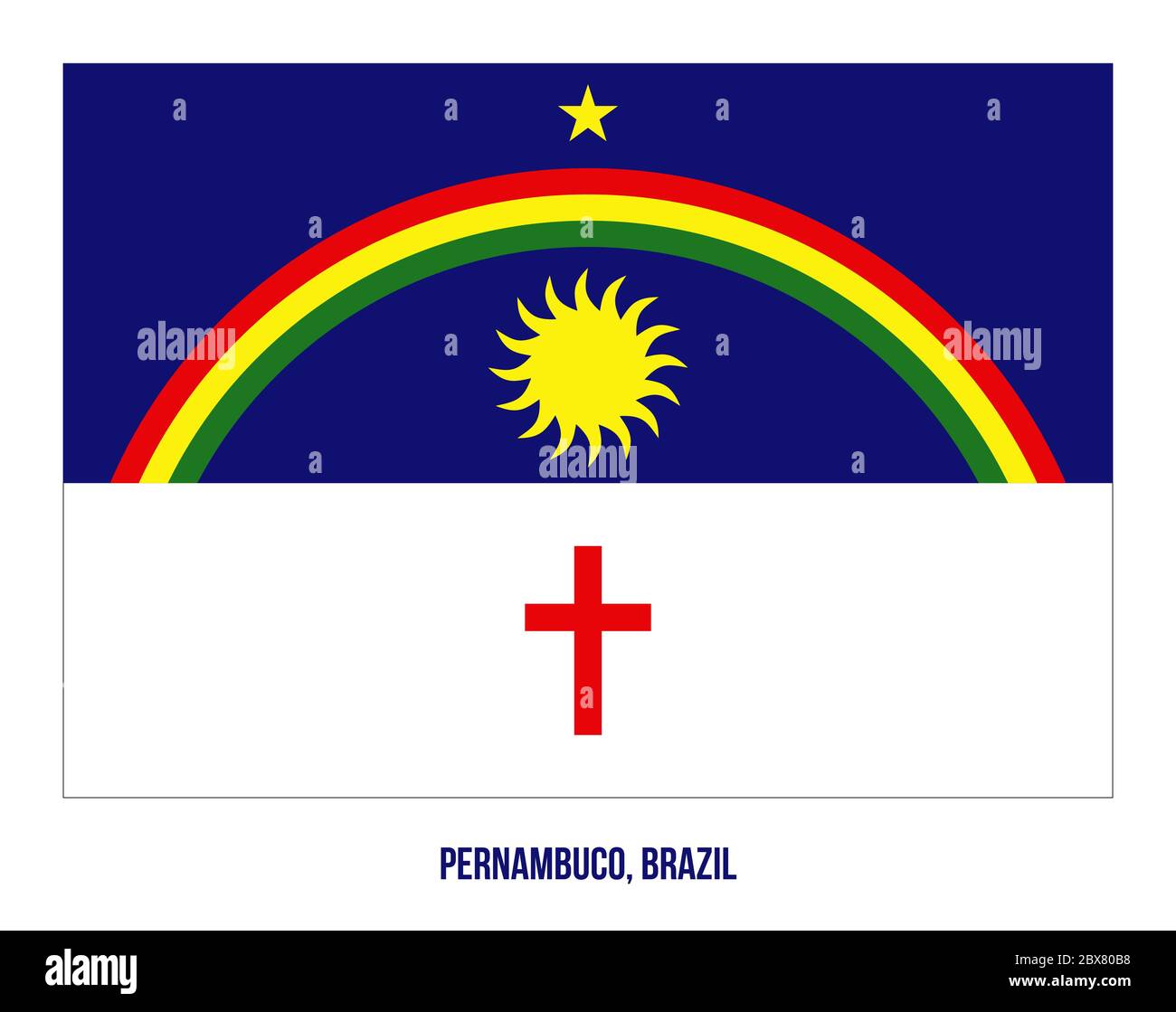 Bandera De Pernambuco Ilustración Vectorial Sobre Fondo Blanco Bandera De Estados De Brasil