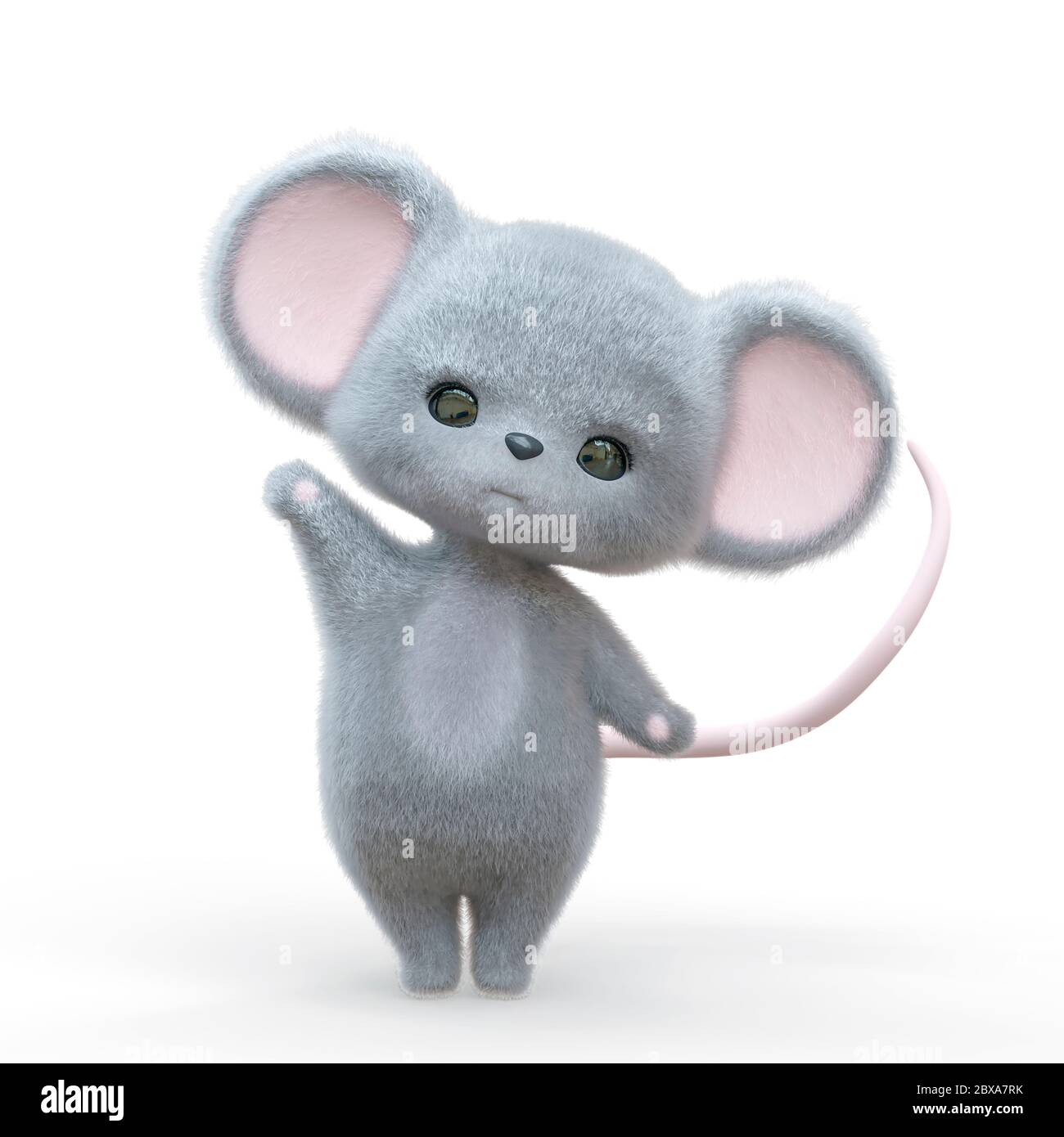 mini ratón de dibujos animados en fondo blanco diciendo hola, ilustración  3d Fotografía de stock - Alamy