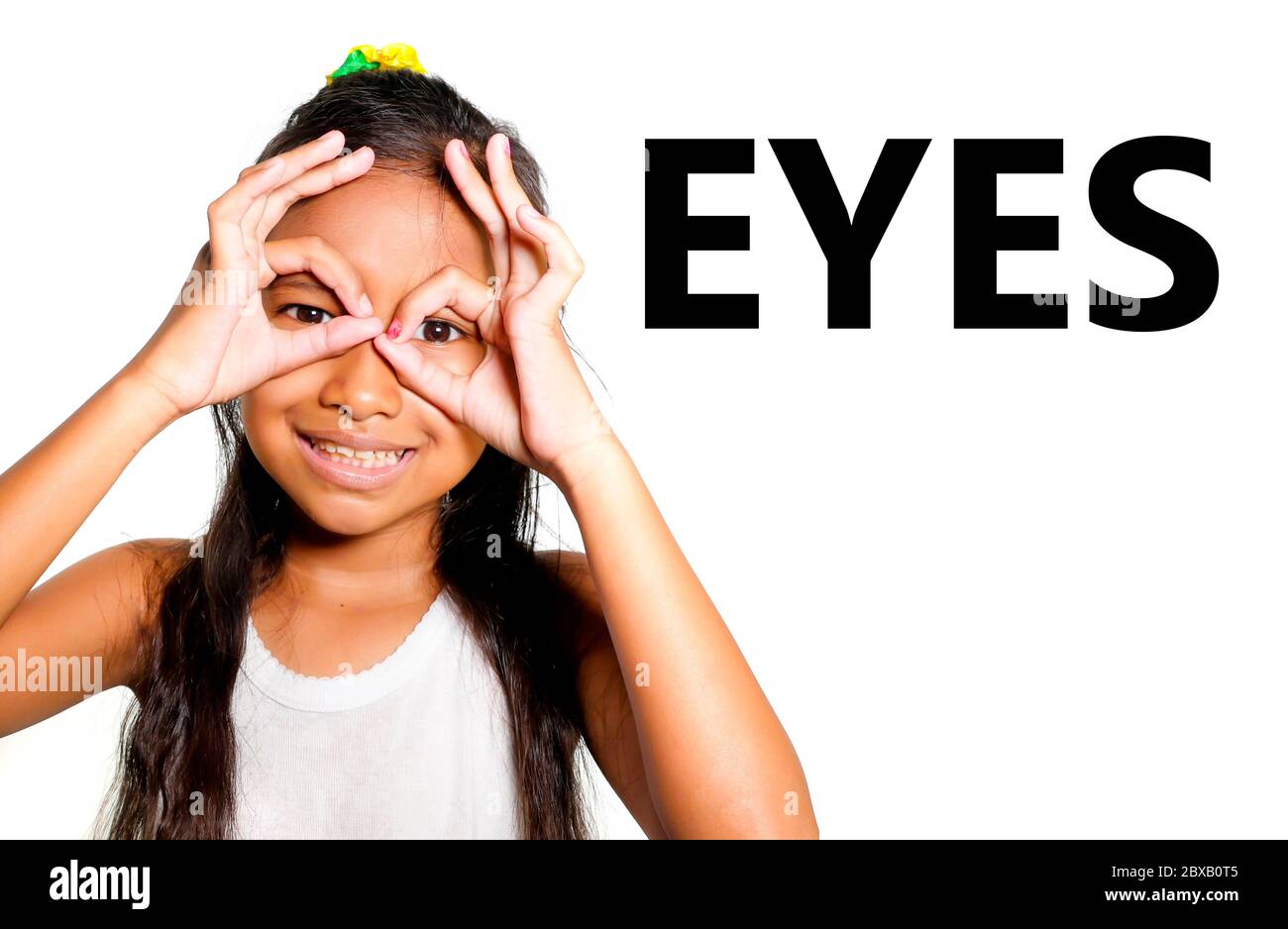 Aprender inglés cuerpo y cara tarjeta de la escuela con hermoso y feliz