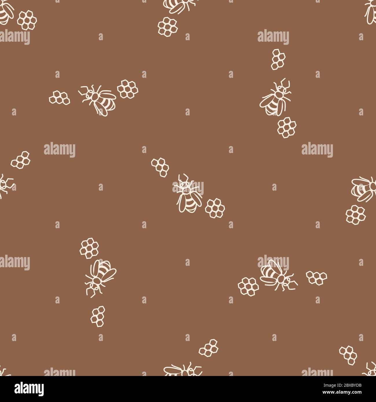Fondo Sin Costuras Abeja Y Nido De Abeja Patron De Bebe Neutro De Genero Color De 2 Tonos Terroso Minimo Y Caprichoso Papel Pintado Infantil O Boho Imagen Vector De Stock Alamy