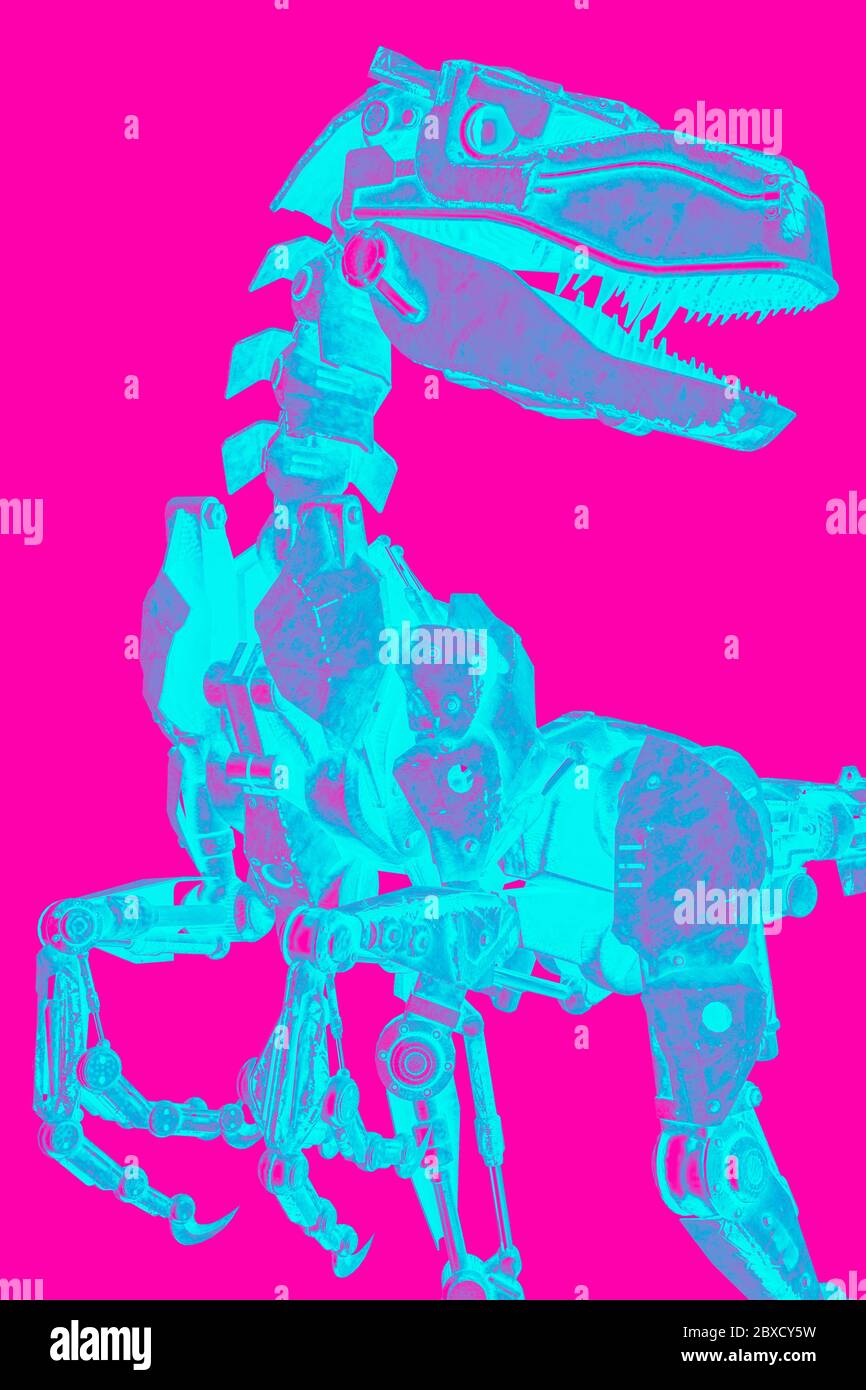 robot de dinosaurio en un fondo blanco, pondrá algo de diversión en sus  creaciones Fotografía de stock - Alamy