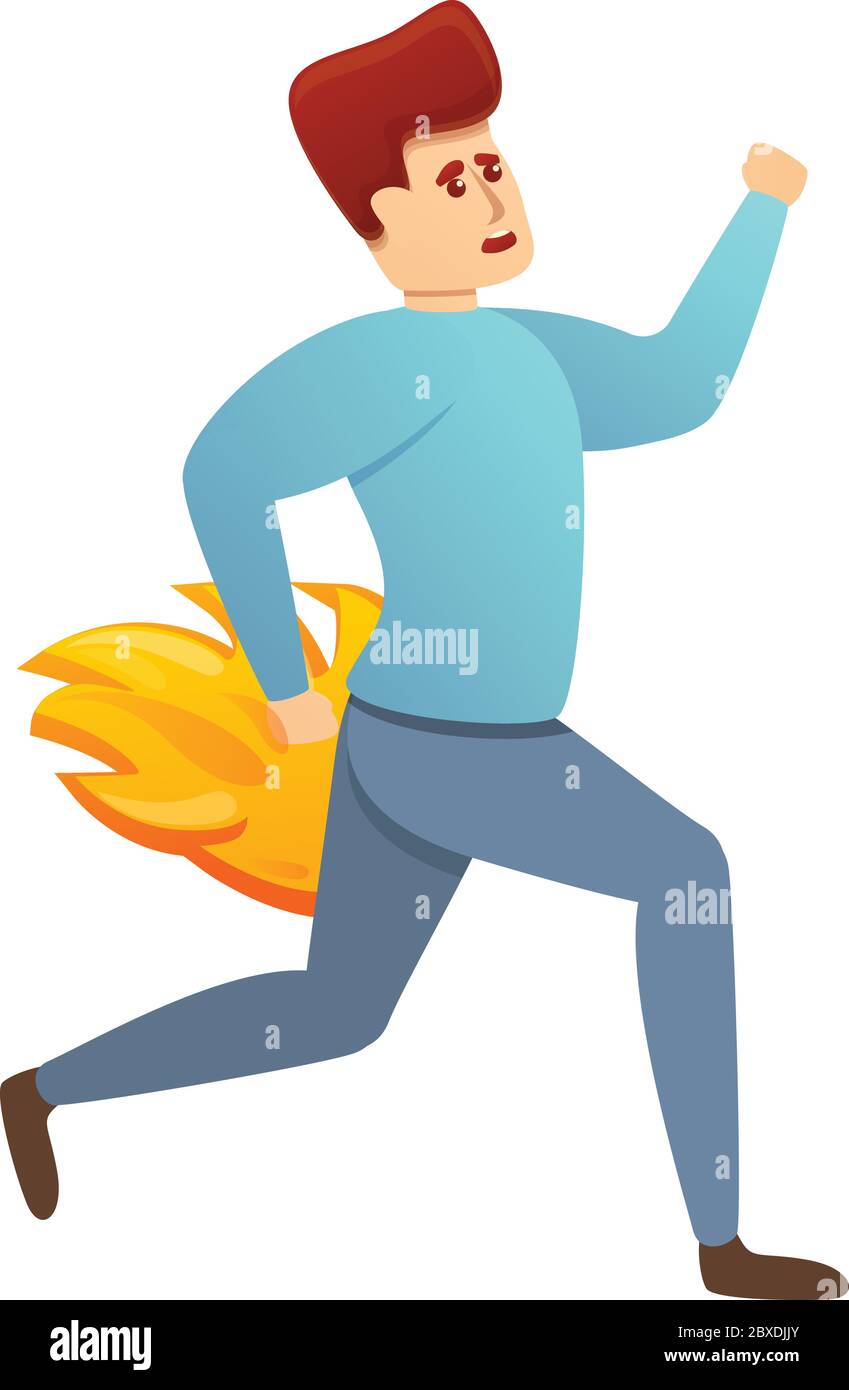 Date prisa, icono de trabajador ardiente. Dibujos animados de prisa Burning  icono de vector de trabajador para diseño web aislado sobre fondo blanco  Imagen Vector de stock - Alamy