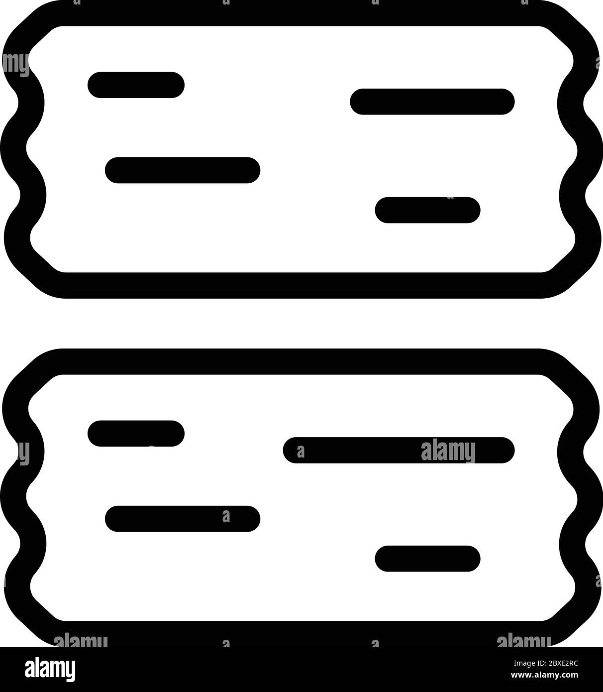 Dos pedazos de icono de cinta adhesiva, estilo de contorno Imagen Vector de  stock - Alamy