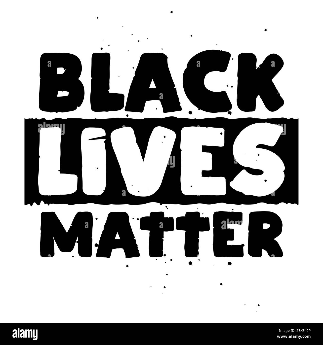Las vidas negras importan - parar el racismo, eslogan encantador contra la discriminación. Caligrafía moderna con señal de stop. Bueno para la reserva de chatarra, carteles, textiles, Ilustración del Vector