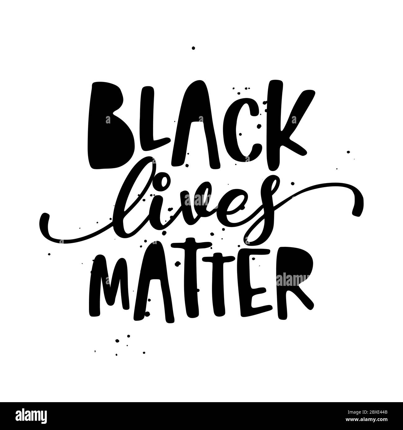 Las vidas negras importan - parar el racismo, eslogan encantador contra la discriminación. Caligrafía moderna con señal de stop. Bueno para la reserva de chatarra, carteles, textiles, Ilustración del Vector