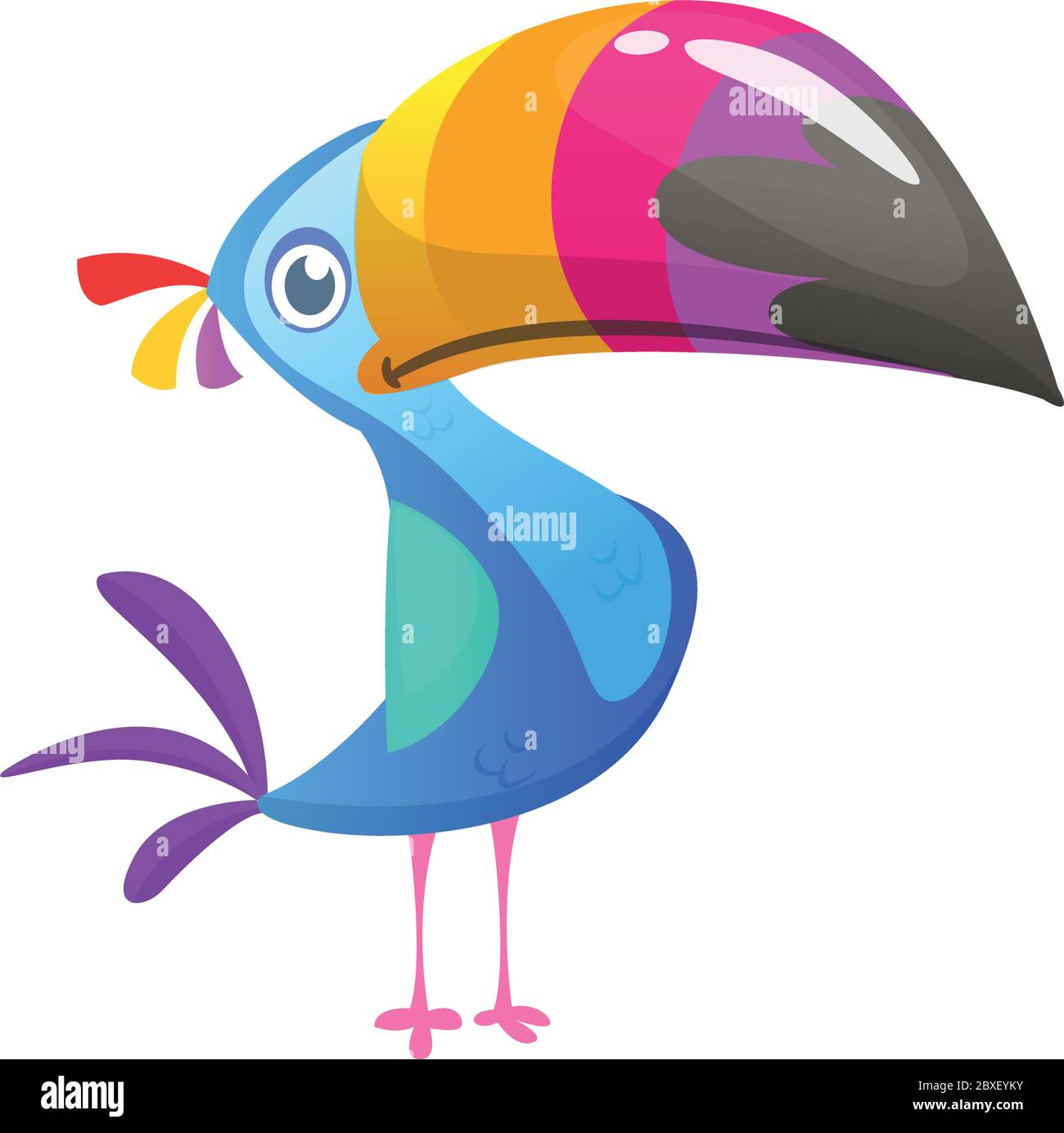 Dibujos animados tucanes. Icono vectorial del pájaro toucan. Ilustración de  aves exóticas y coloridas Imagen Vector de stock - Alamy