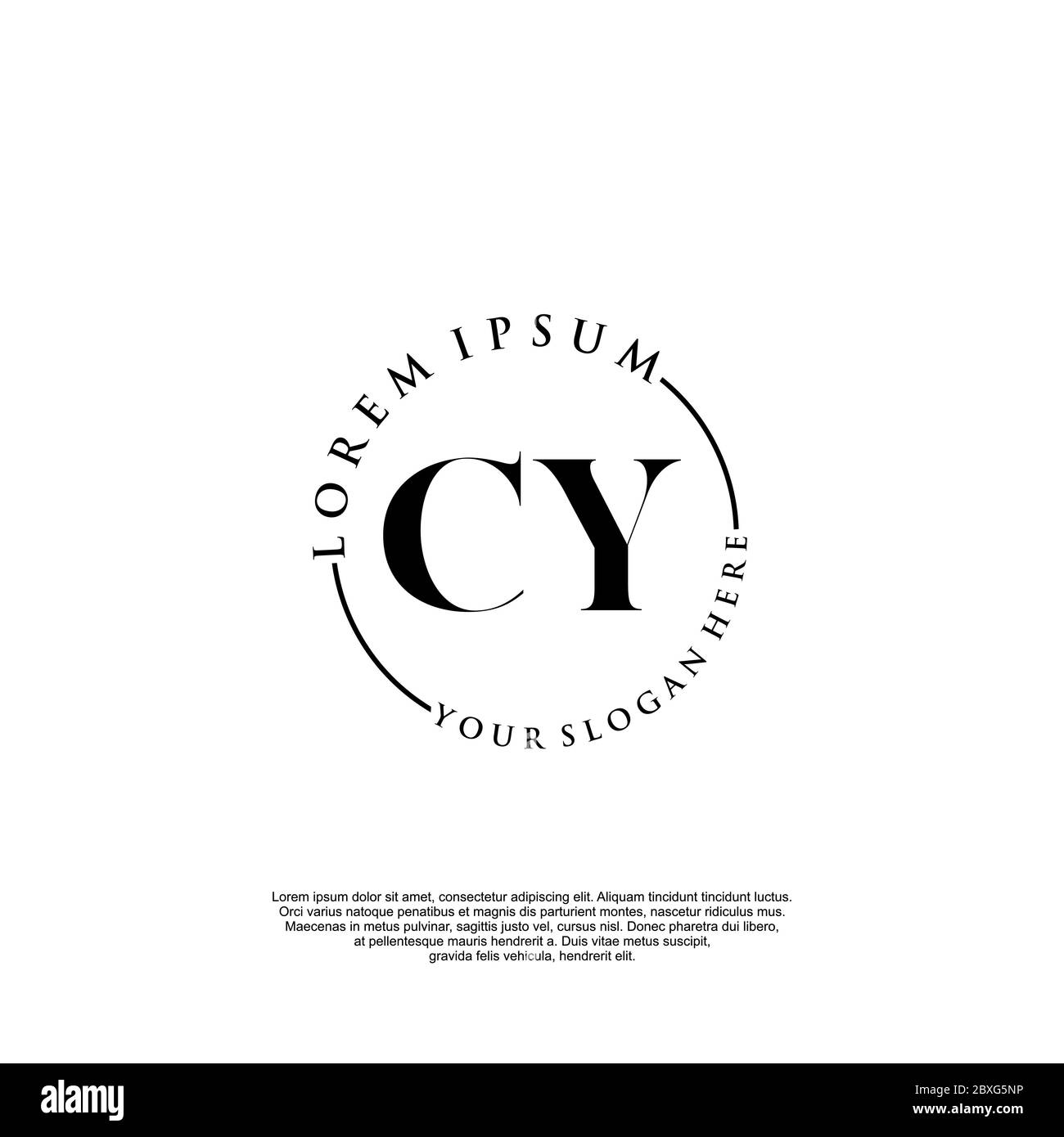 CY vector de plantilla de logotipo de escritura a mano inicial Ilustración del Vector