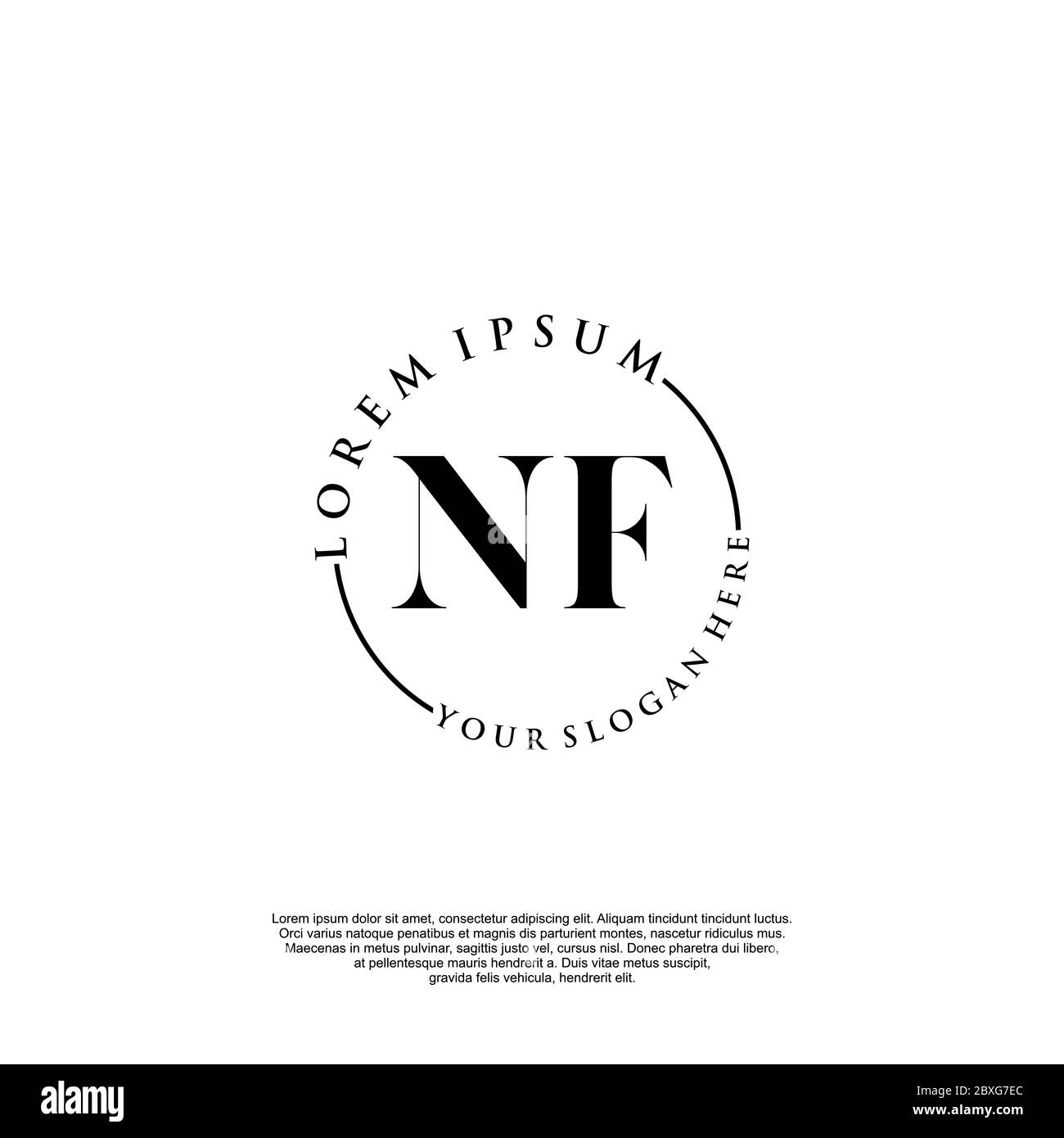 NF vector de plantilla de logotipo de escritura a mano inicial Ilustración del Vector