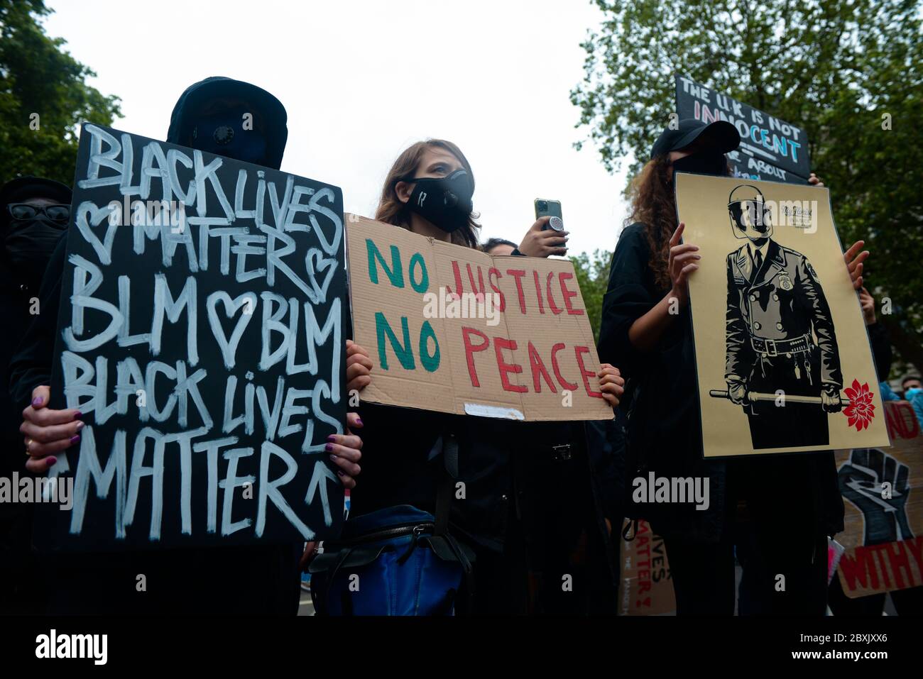 Marchando por vidas negras materia, londres 7 de junio de 2020, foto Antonio Pagano/Alamy Foto de stock