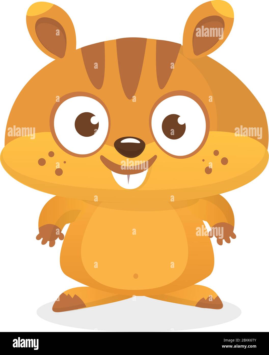Tarjeta de día Vector Happy Groundhog con un bonito maní marrón o marmota o  chuck de madera aislado sobre fondo blanco. Previsión de animales de  primavera en estilo de dibujos animados Imagen