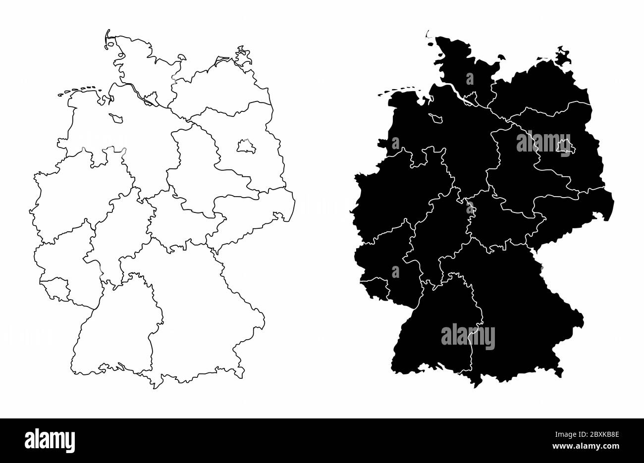 Mapas de regiones de Alemania Ilustración del Vector