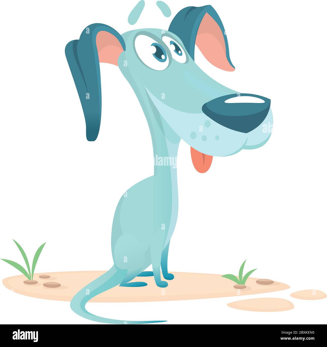Lindo perro pequeño caricatura. Ilustración vectorial de un doggy Imagen  Vector de stock - Alamy
