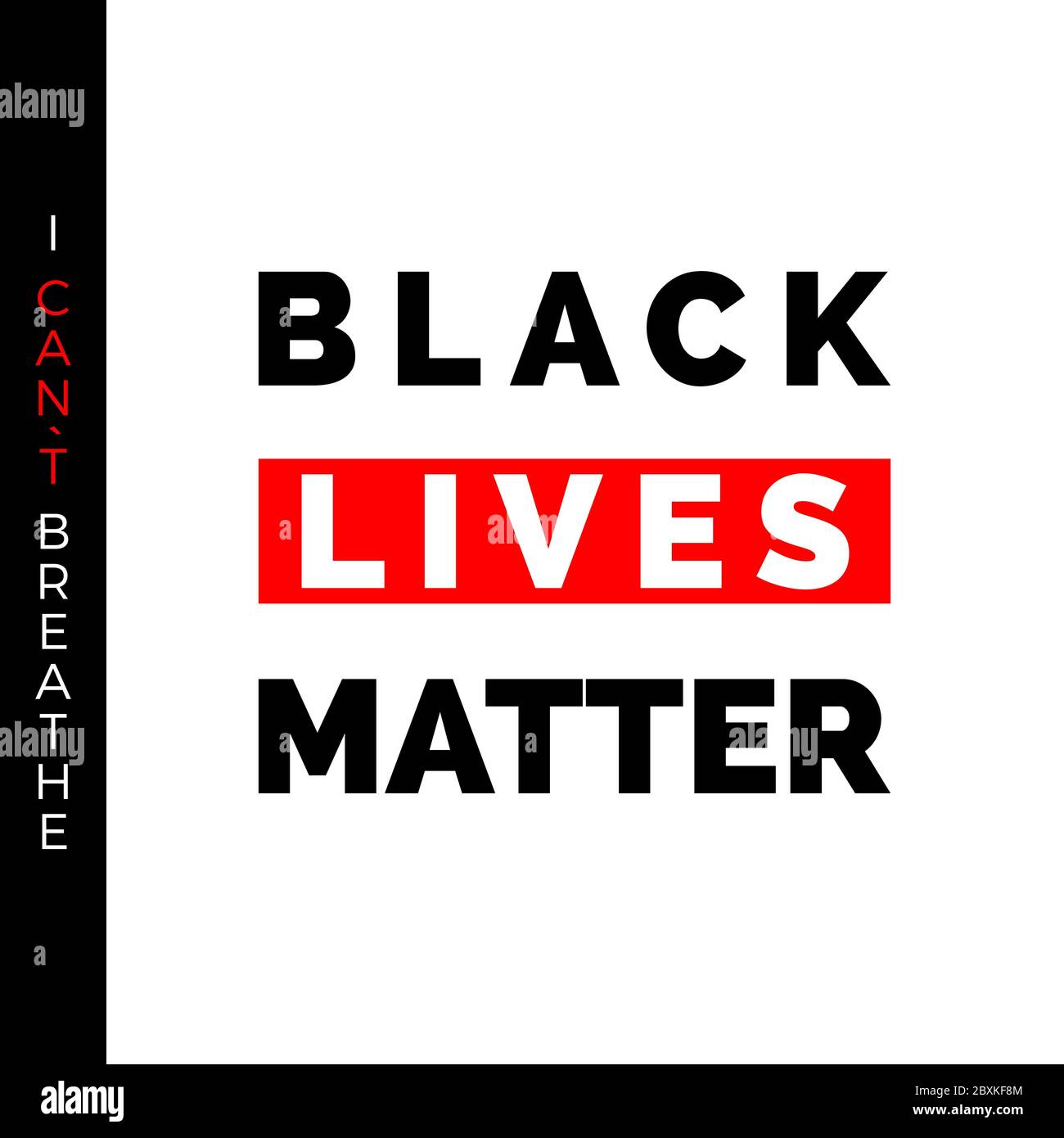 Las vidas negras importan y no puedo respirar el texto en el cartel. La humanidad tema social. Vector Ilustración del Vector