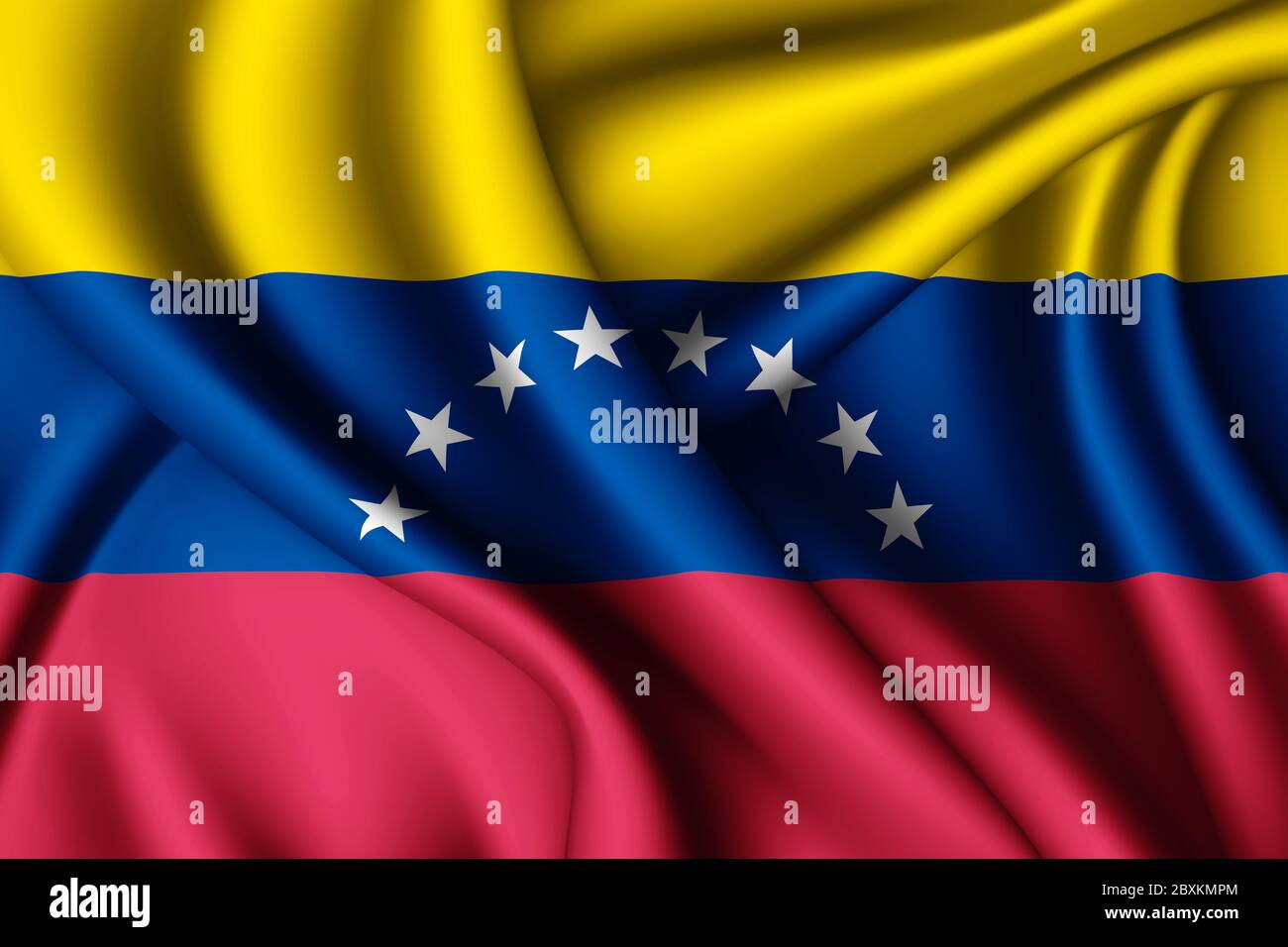 3D render wondeing bandera de seda de Venezuela Foto de stock