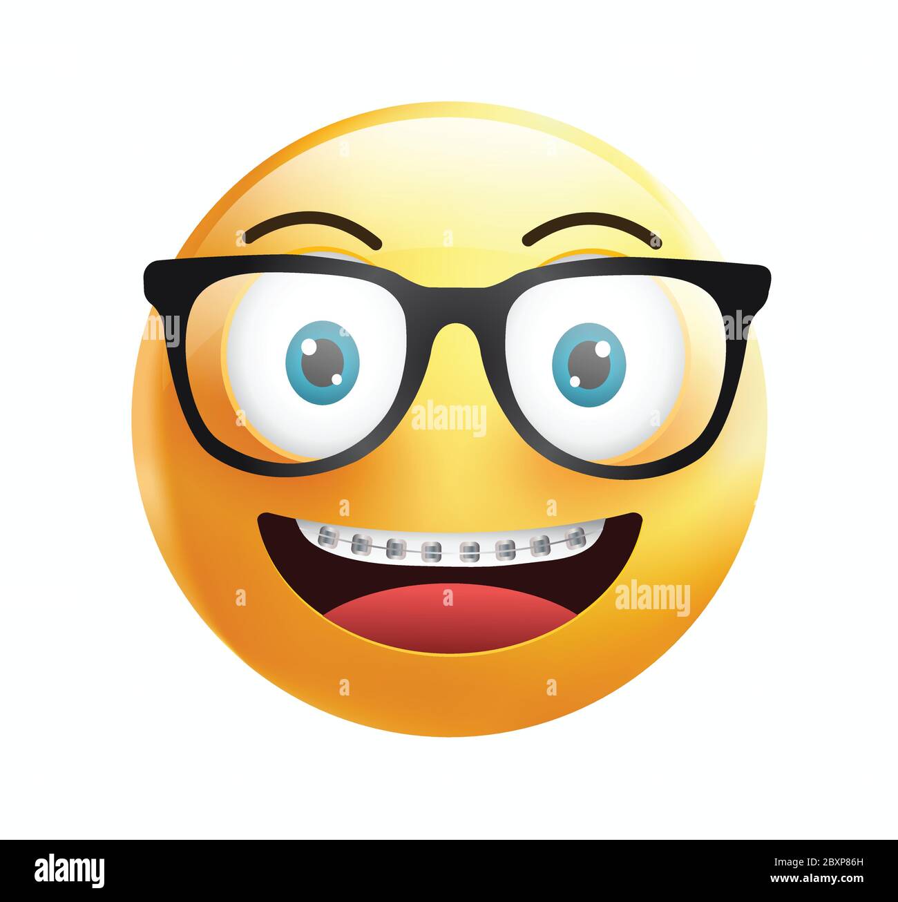 Emoticono de alta calidad sobre fondo blanco.gafas emoji con llaves.cara  amarilla géky emoji vector ilustración.nerd emoji Imagen Vector de stock -  Alamy