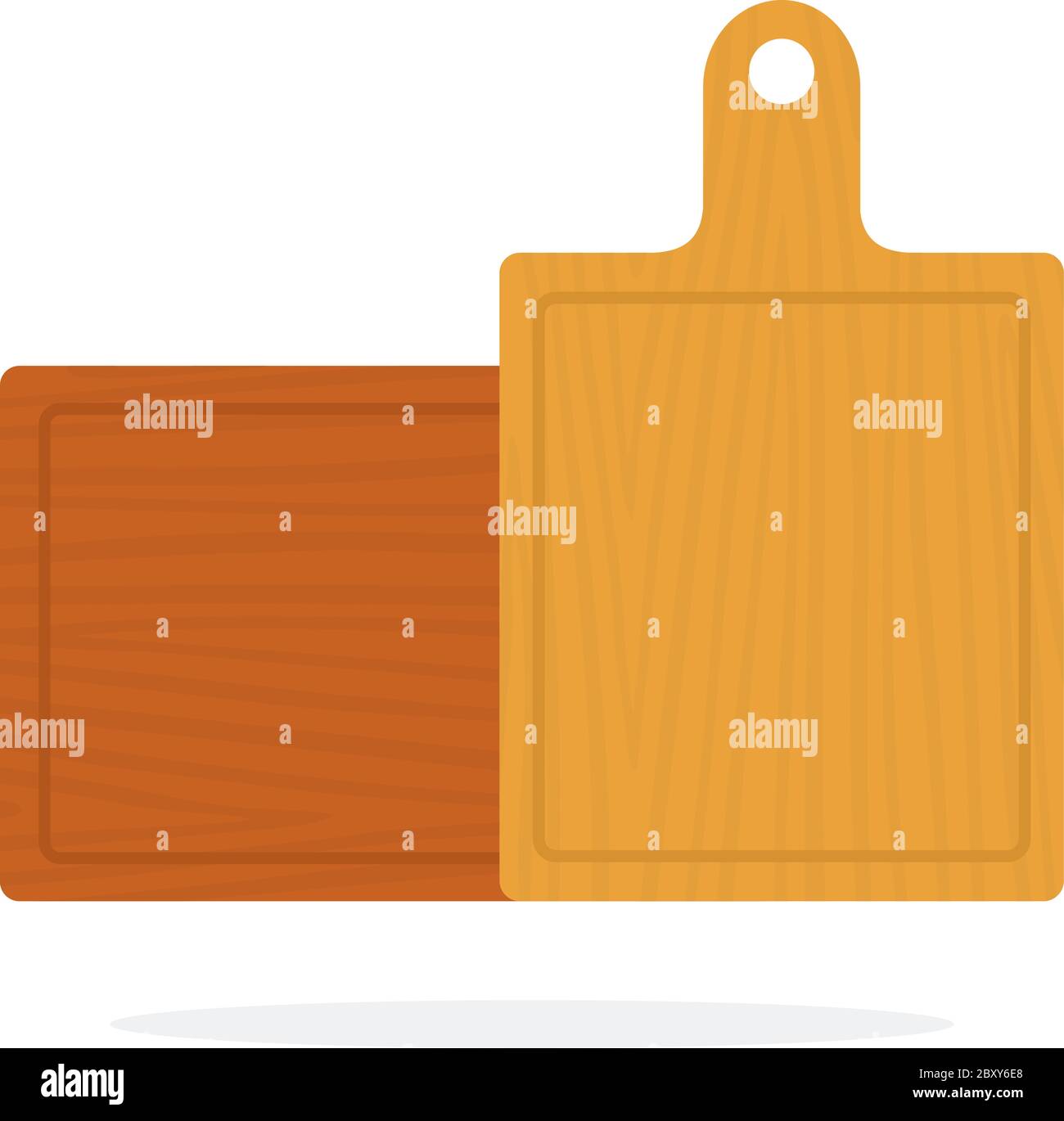 Tablas de madera para productos de corte vector plano aislado Imagen