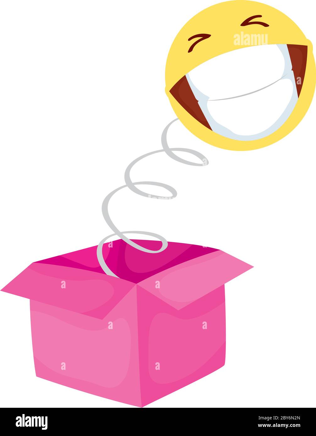 cara de emoji loco en caja sorpresa folla día vector ilustración diseño  Imagen Vector de stock - Alamy
